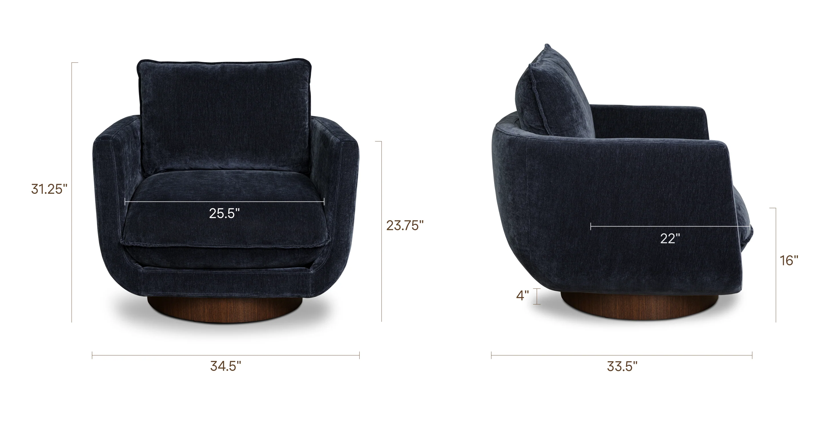 Carla Swivel Lounge Chair | Mystic Blue - Image 11