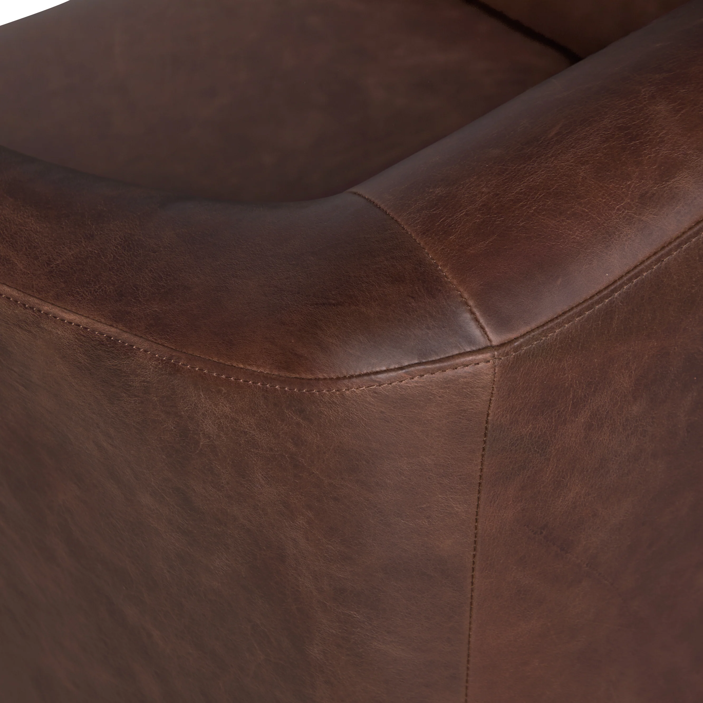 Carmel Leather Lounge Chair | Chocolate Brown - Image 11