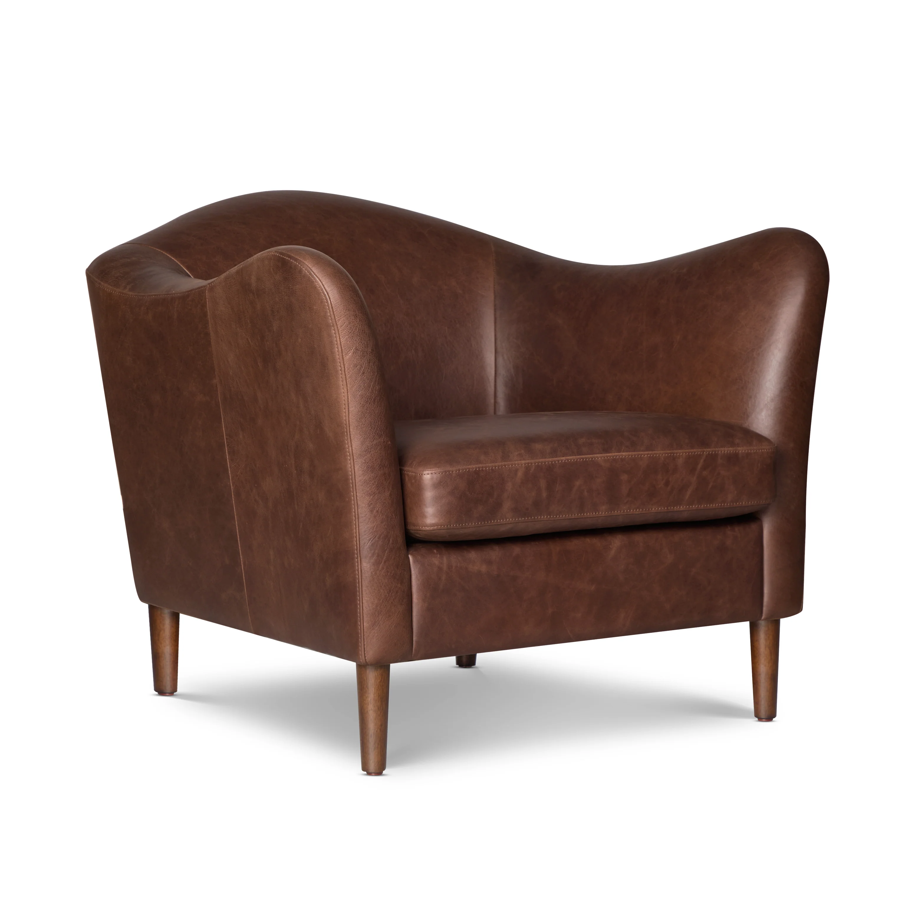 Carmel Leather Lounge Chair | Chocolate Brown - Image 3