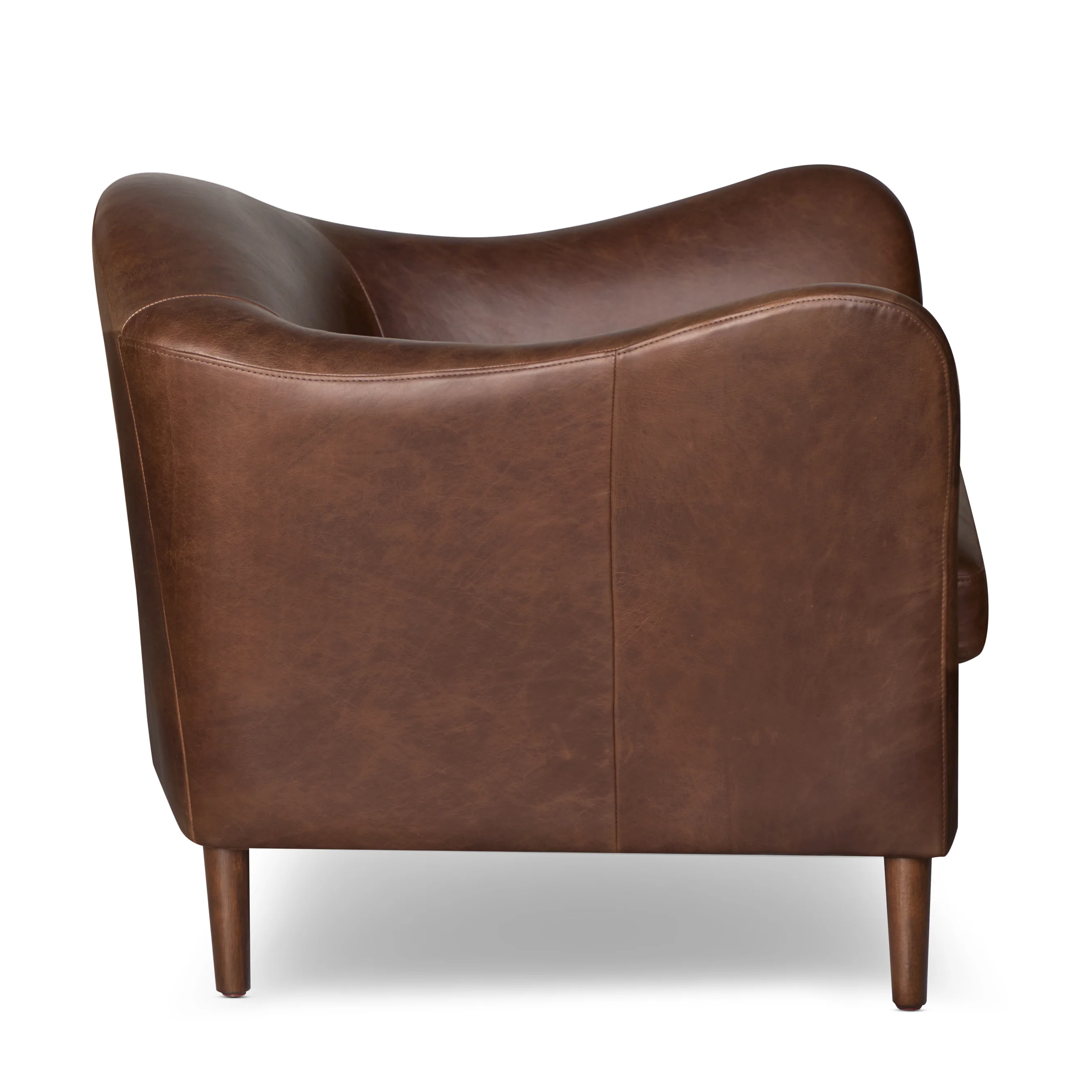Carmel Leather Lounge Chair | Chocolate Brown - Image 4