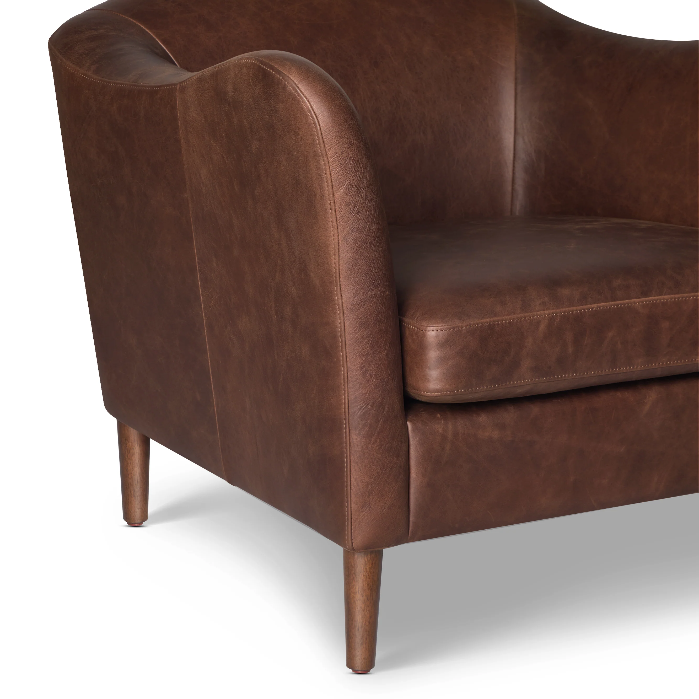 Carmel Leather Lounge Chair | Chocolate Brown - Image 9