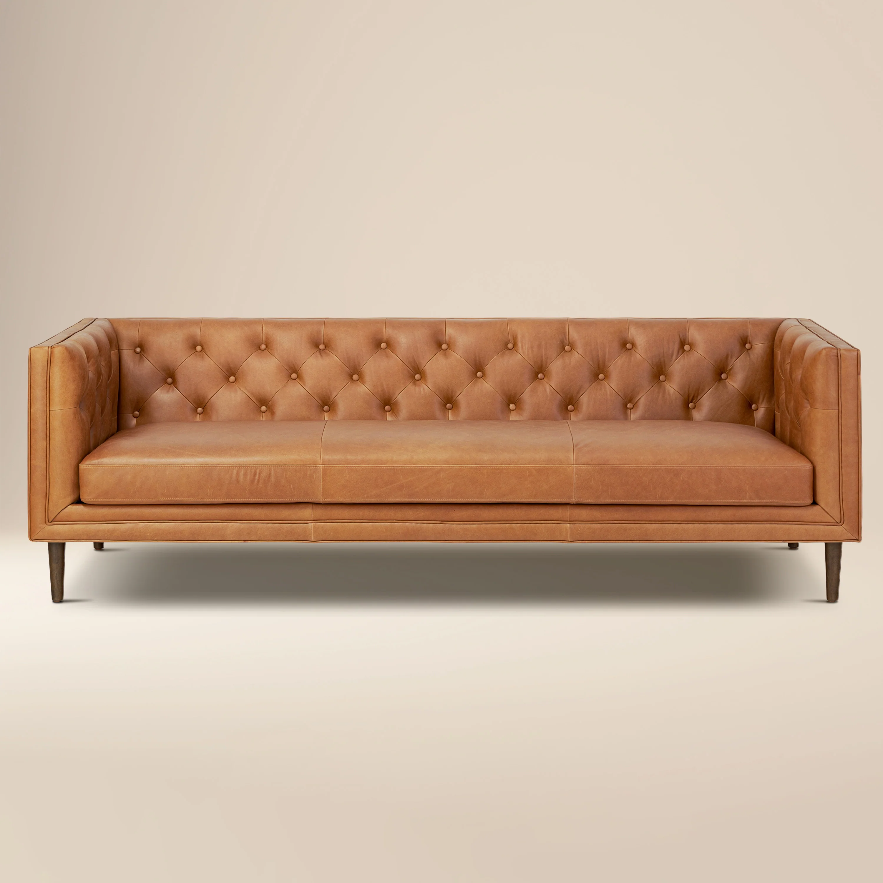 Castel 88.5" Leather Sofa | Saddle Tan