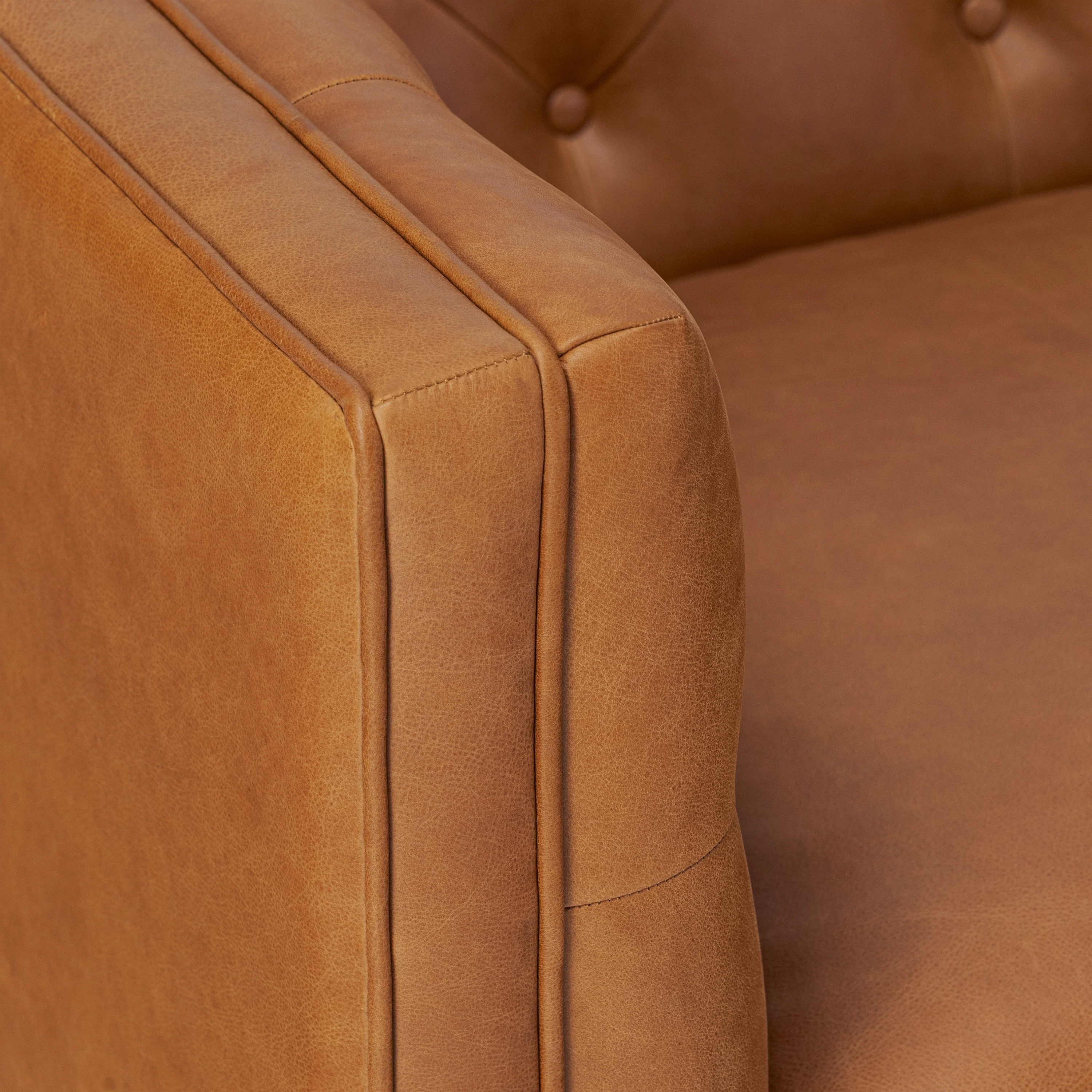 Castel 88.5" Leather Sofa | Saddle Tan - Image 12