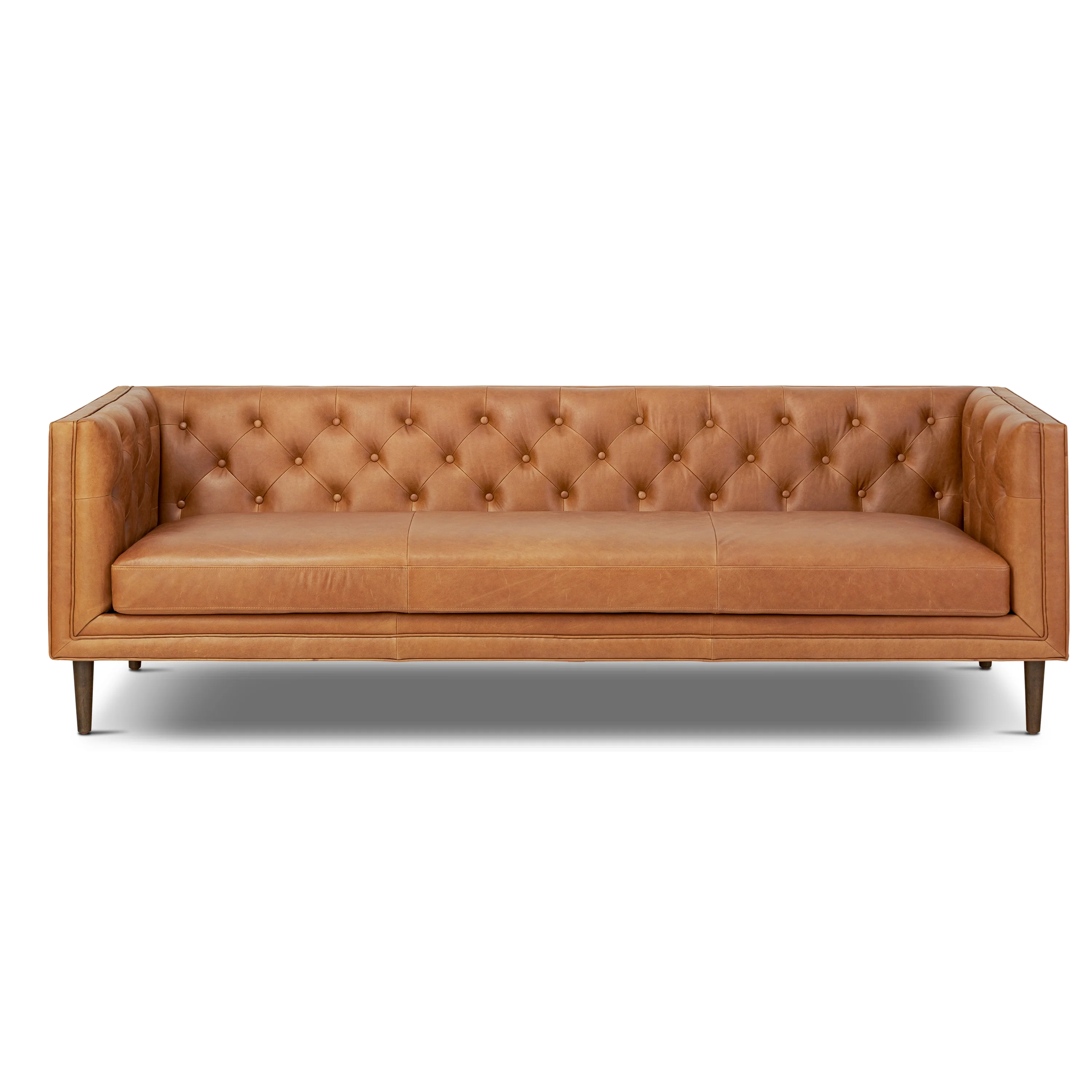 Castel 88.5" Leather Sofa | Saddle Tan - Image 3