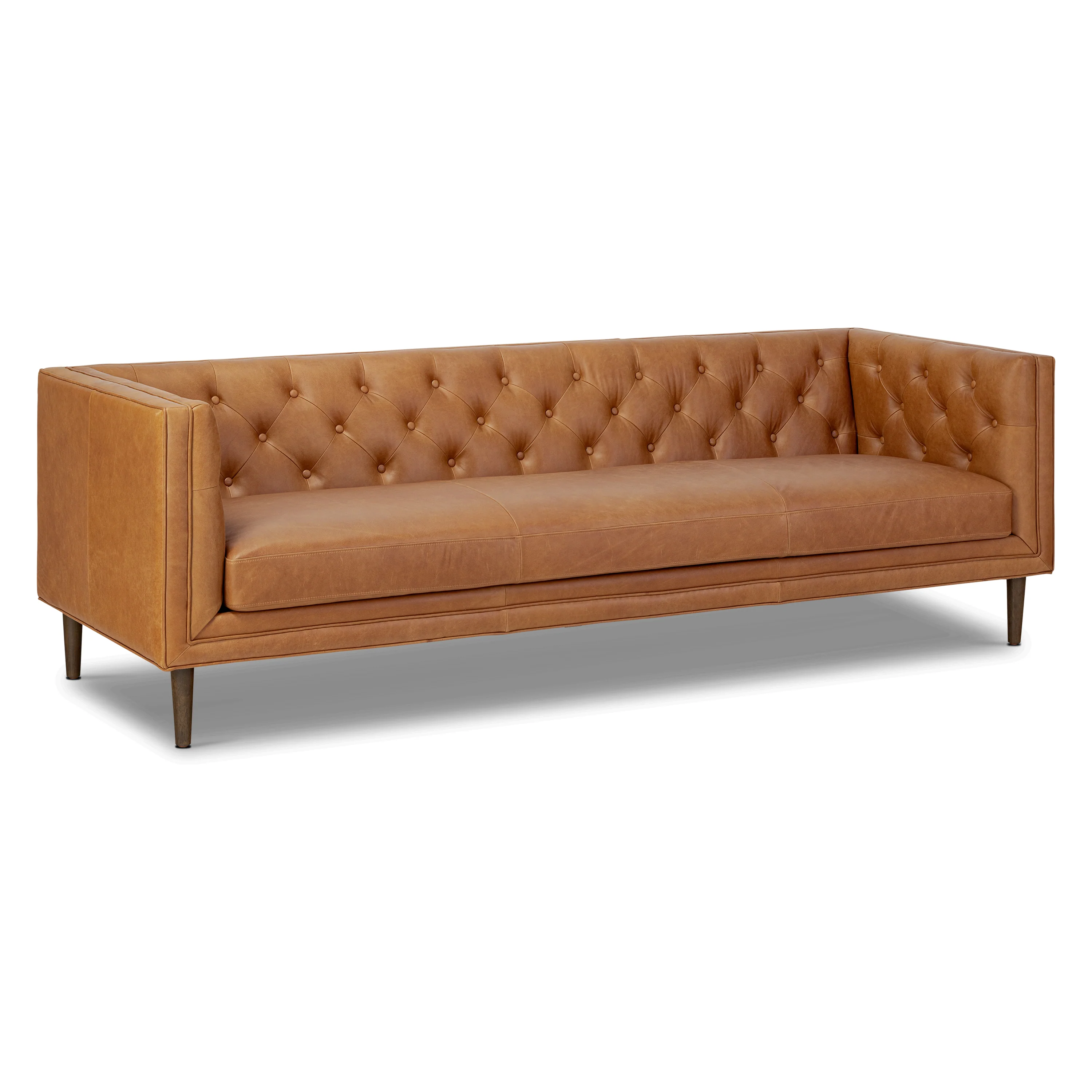 Castel 88.5" Leather Sofa | Saddle Tan - Image 4