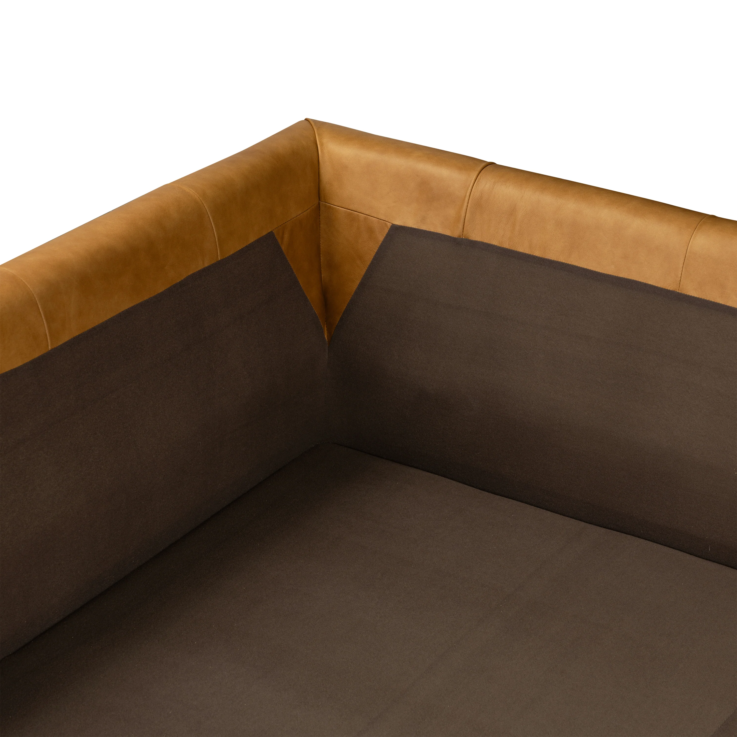 Catania 116.5" Leather Left-Facing Bumper Sectional Sofa | Cognac Tan - Image 13