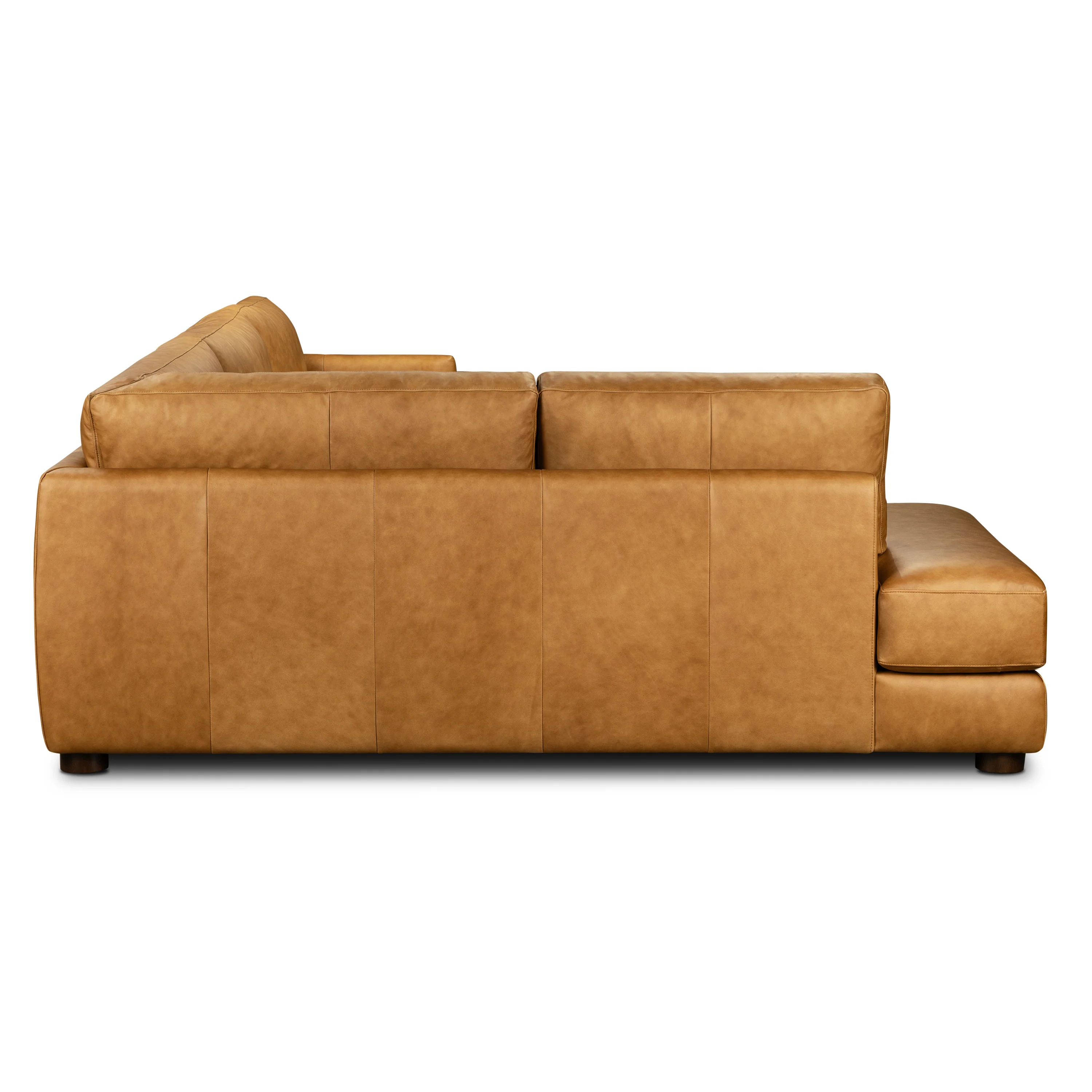 Catania 116.5" Leather Left-Facing Bumper Sectional Sofa | Cognac Tan - Image 5