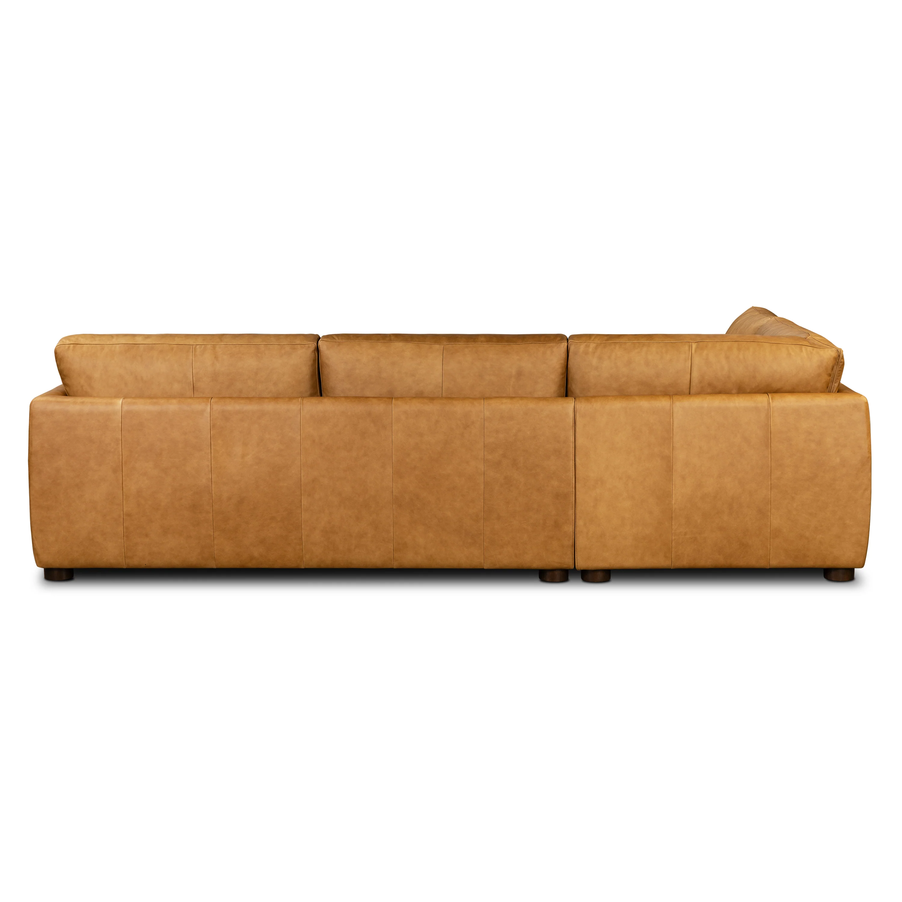 Catania 116.5" Leather Left-Facing Bumper Sectional Sofa | Cognac Tan - Image 7