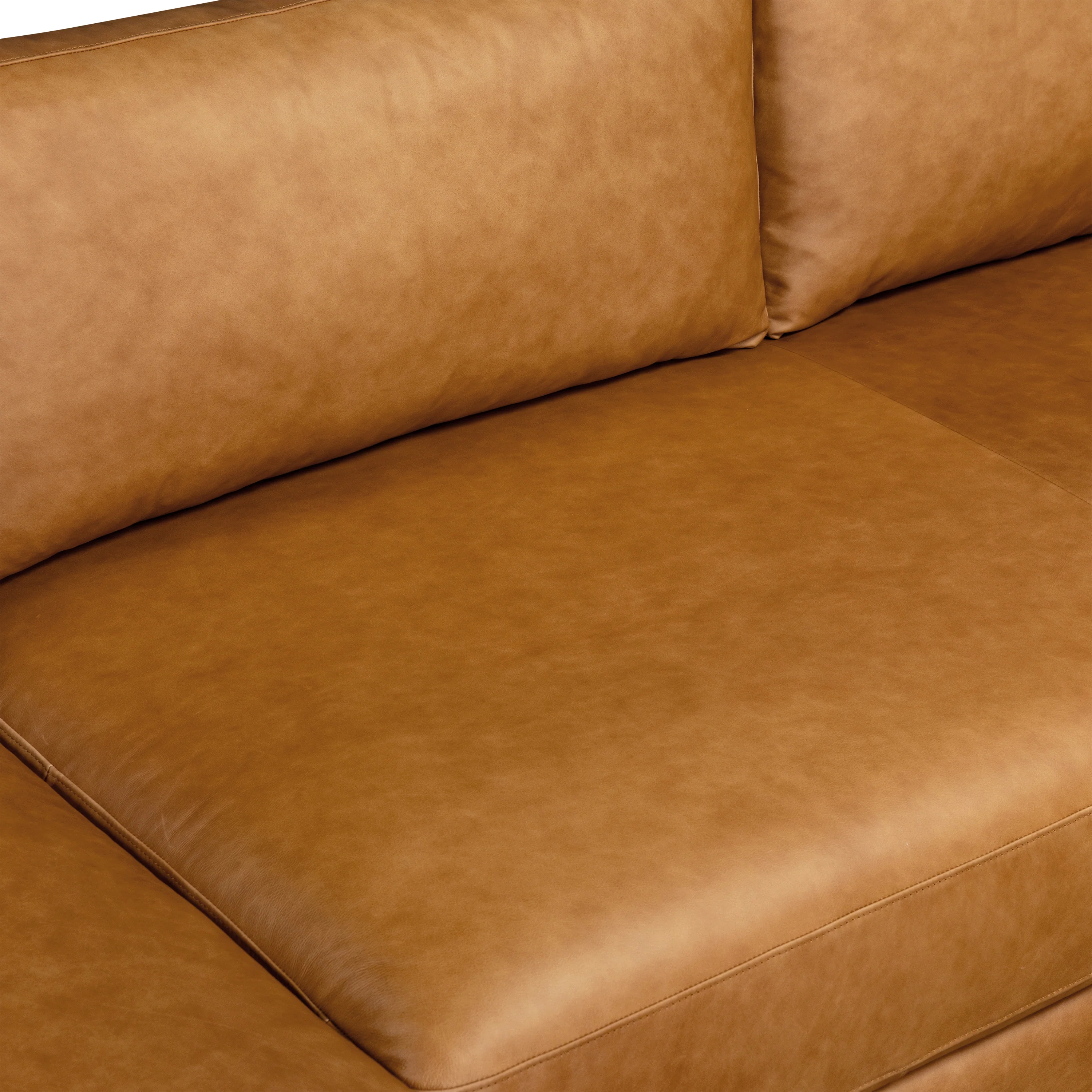 Catania 116.5" Leather Left-Facing Bumper Sectional Sofa | Cognac Tan - Image 9