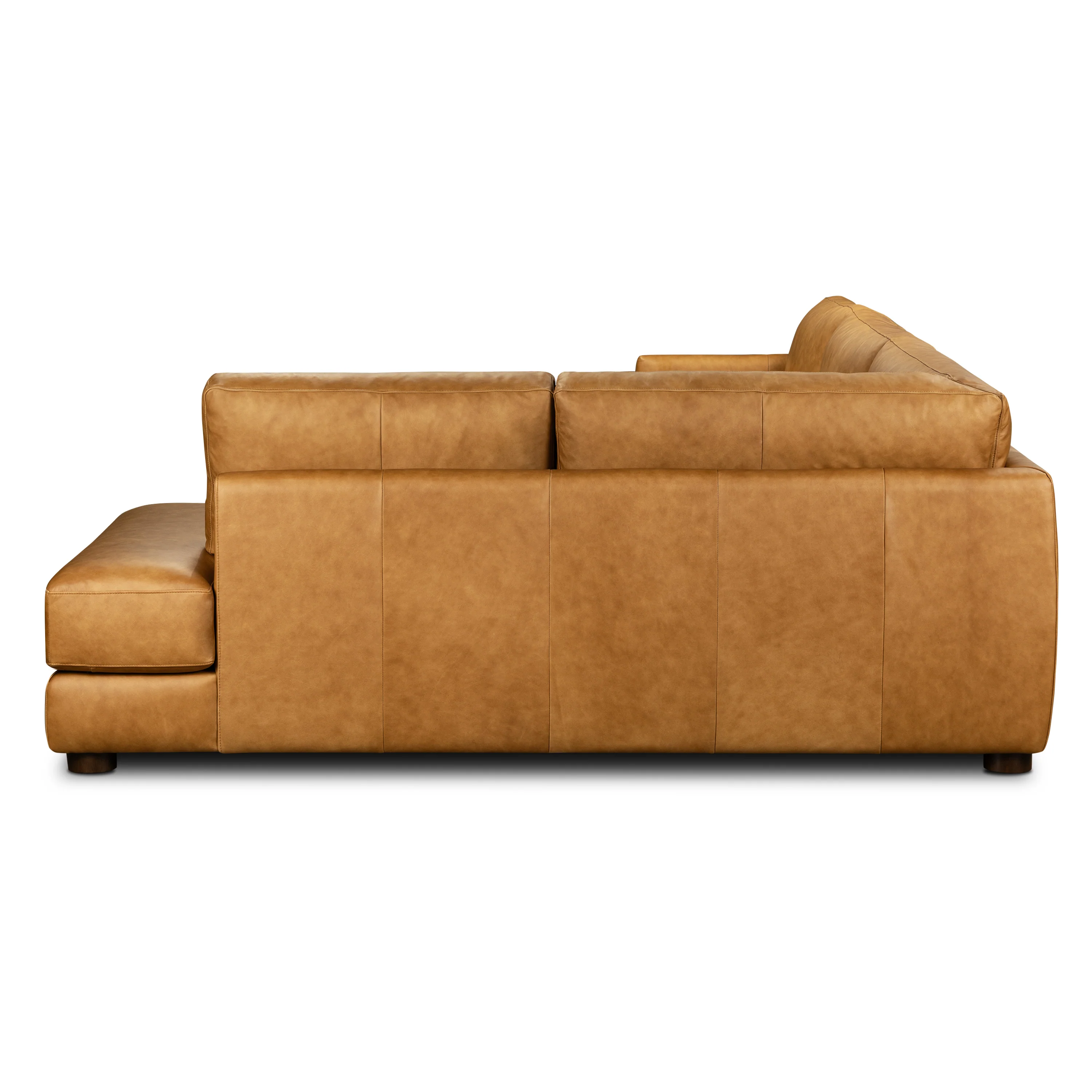 Catania 116.5" Leather Right-Facing Bumper Sectional Sofa | Cognac Tan - Image 5
