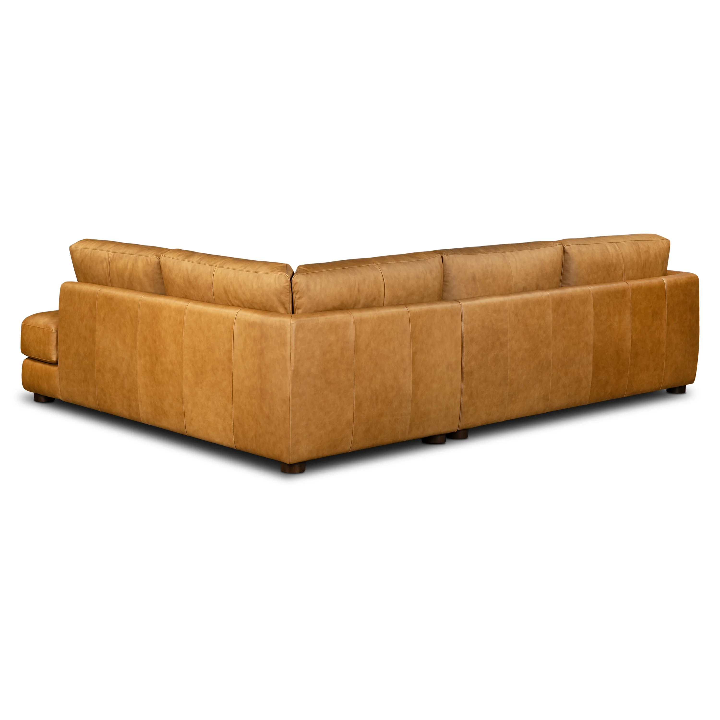 Catania 116.5" Leather Right-Facing Bumper Sectional Sofa | Cognac Tan - Image 6