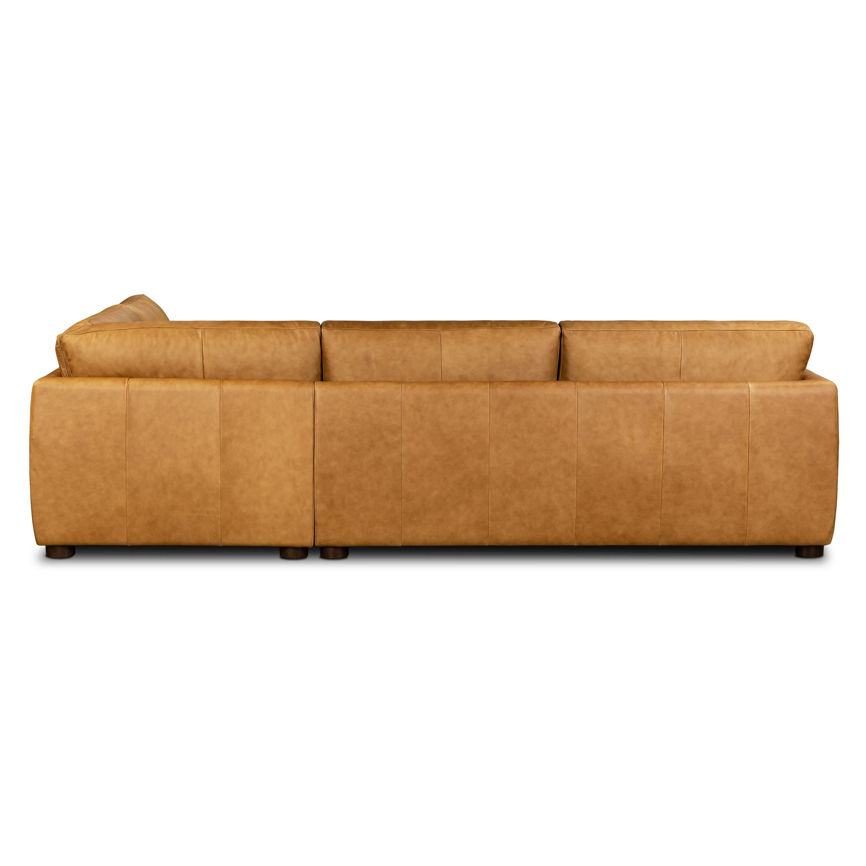 Catania 116.5" Leather Right-Facing Bumper Sectional Sofa | Cognac Tan - Image 7