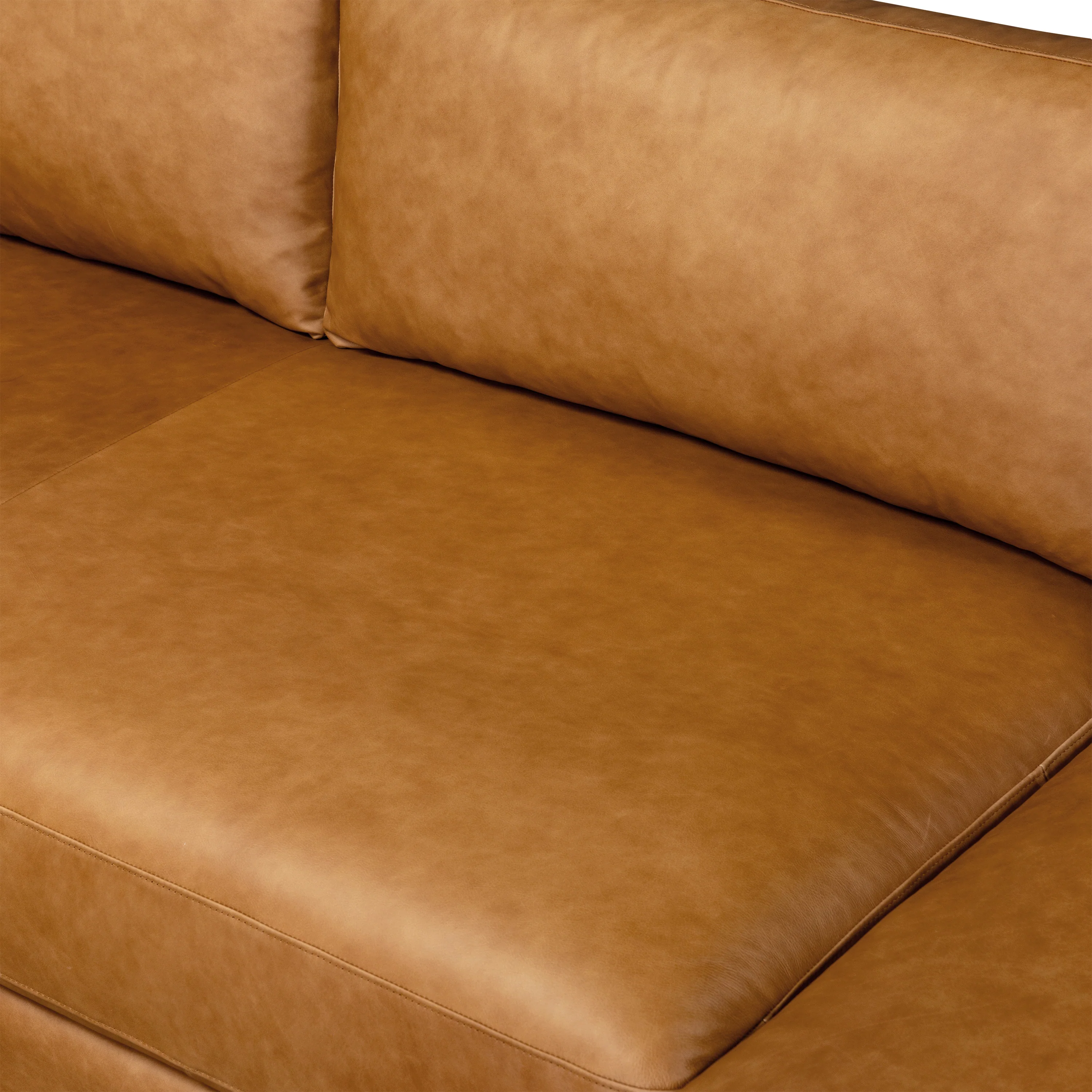 Catania 116.5" Leather Right-Facing Bumper Sectional Sofa | Cognac Tan - Image 9