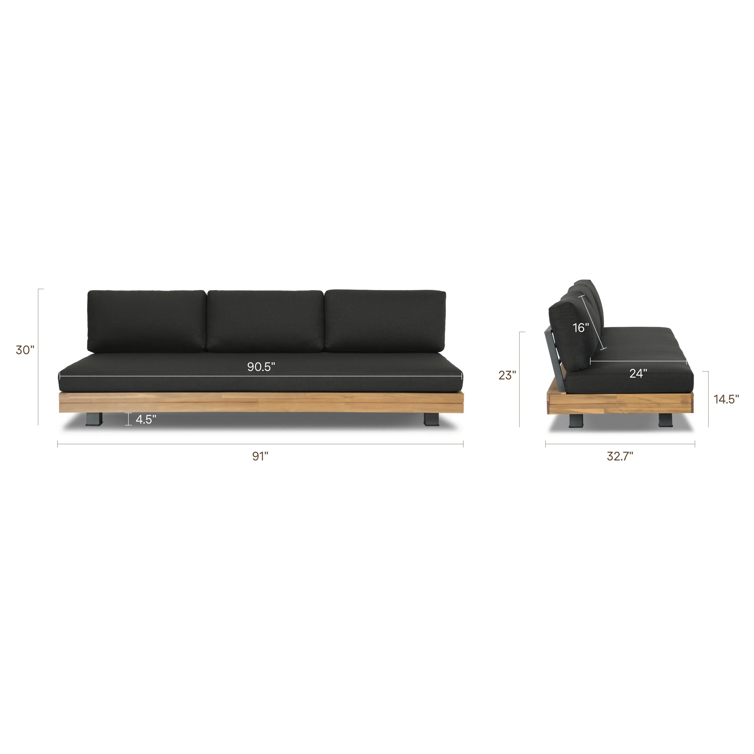 Celenza 3 Seat Sofa Bench | Dark Grey - Image 16