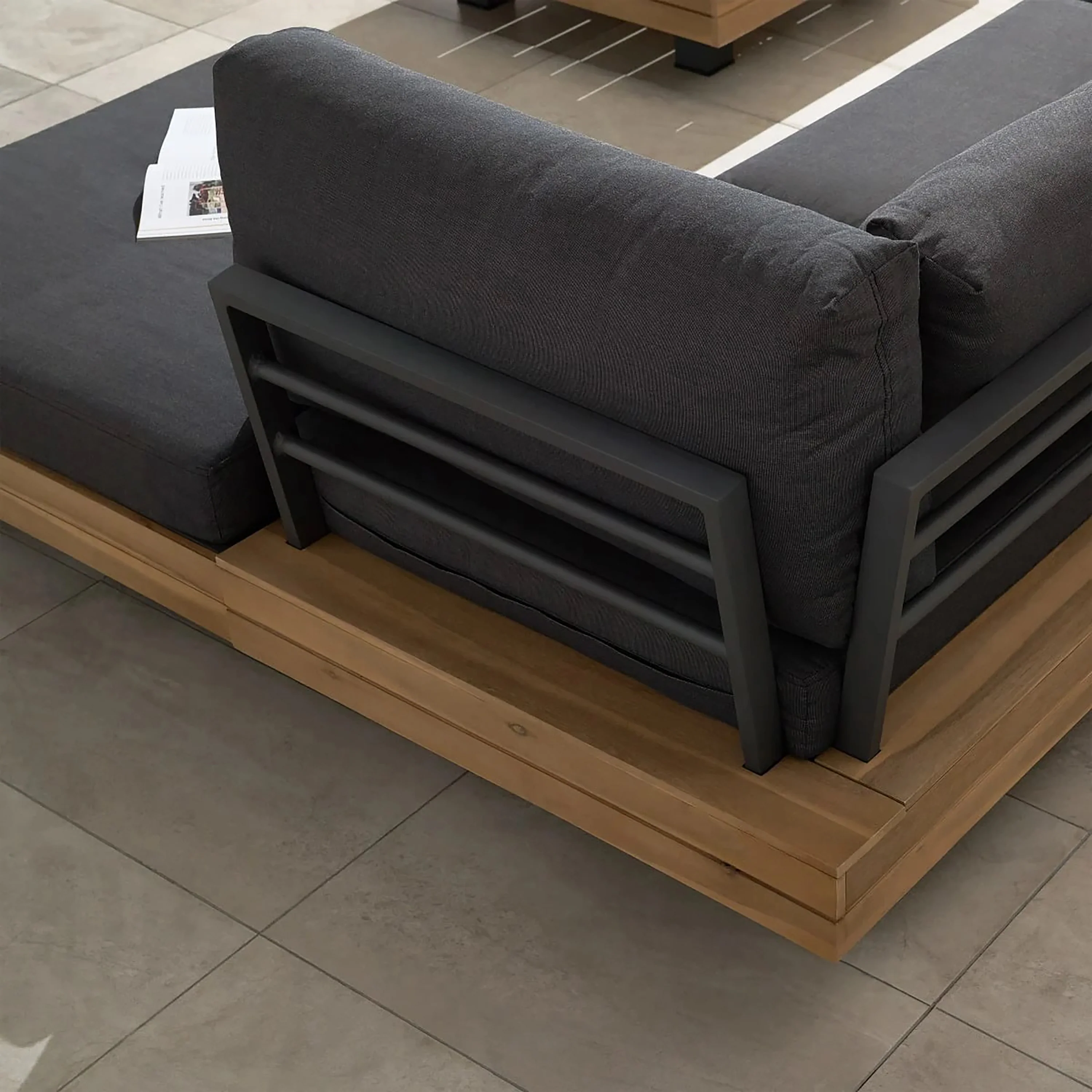 Celenza Modular Corner Sectional Set with Coffee Table | Dark Grey - Image 3