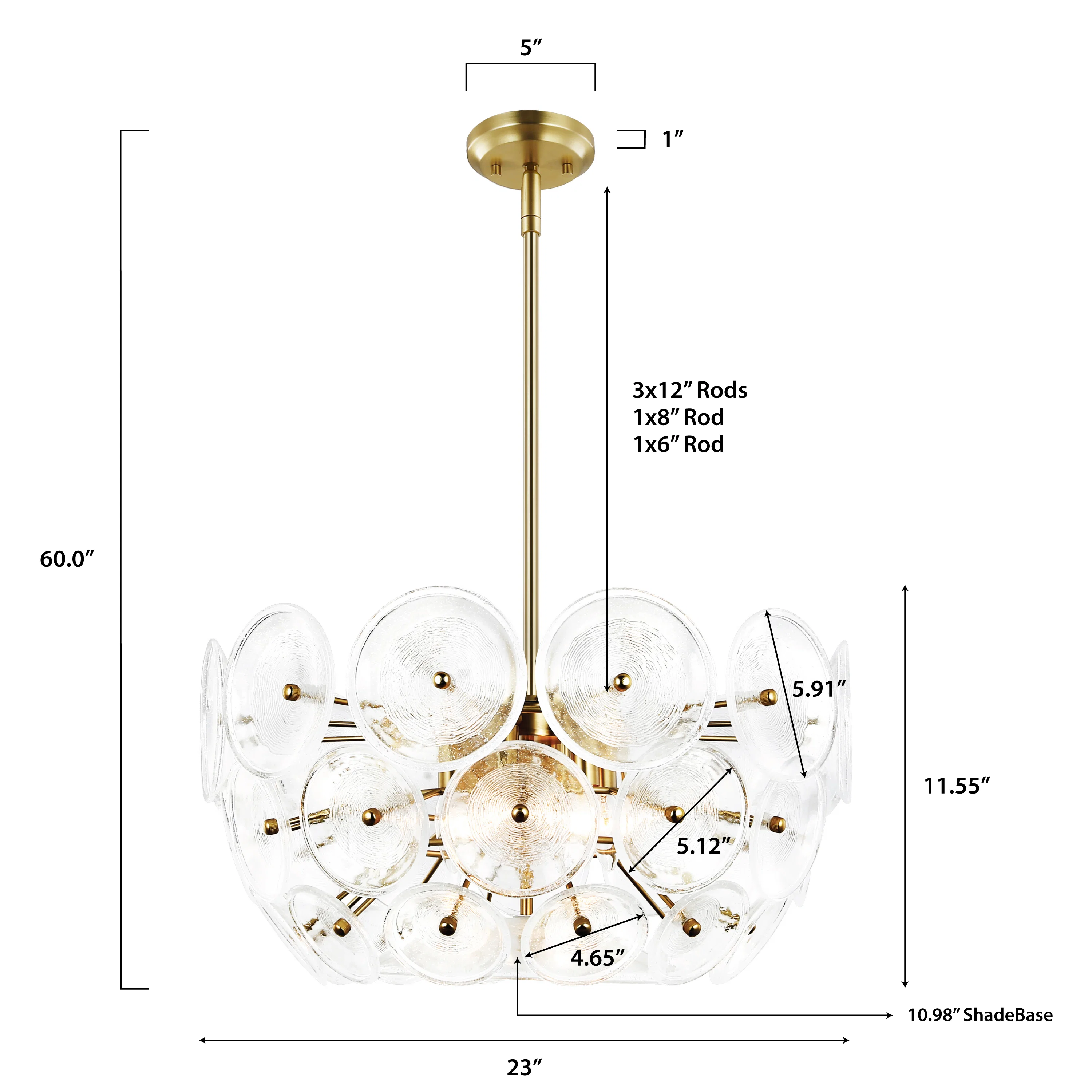 Chambery 6-Light Chandelier | Brushed Brass/Clear - Image 17