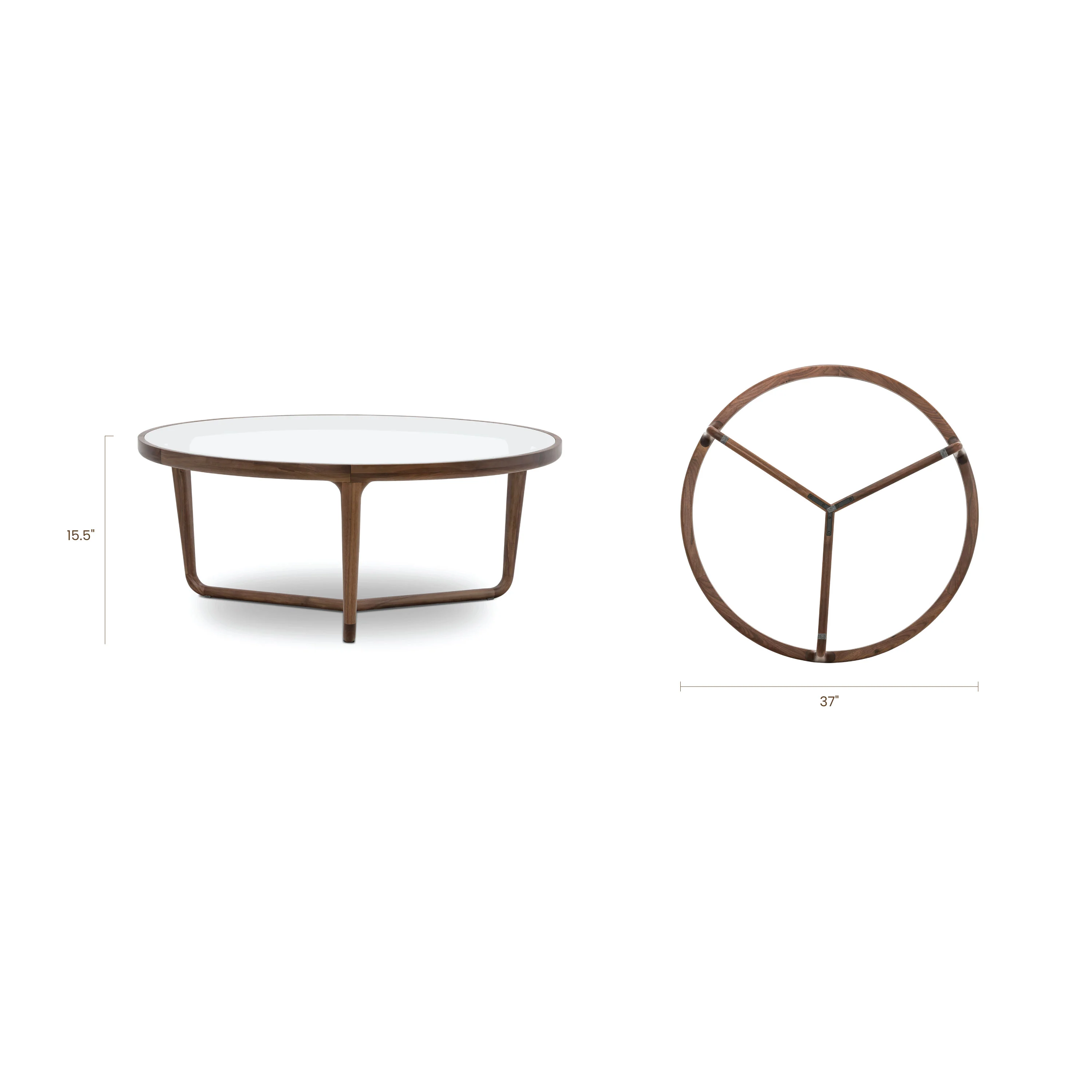 Ciro Round Coffee Table | Walnut - Image 12