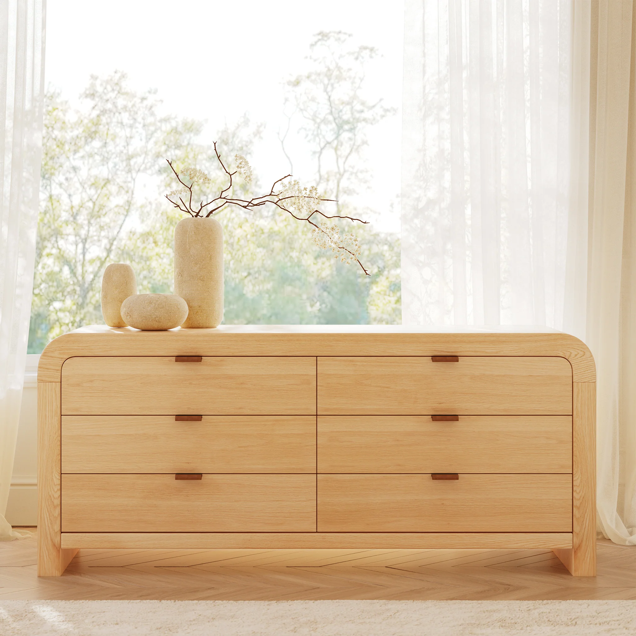 Cirq 6 Drawer Dresser | Oak - Image 2