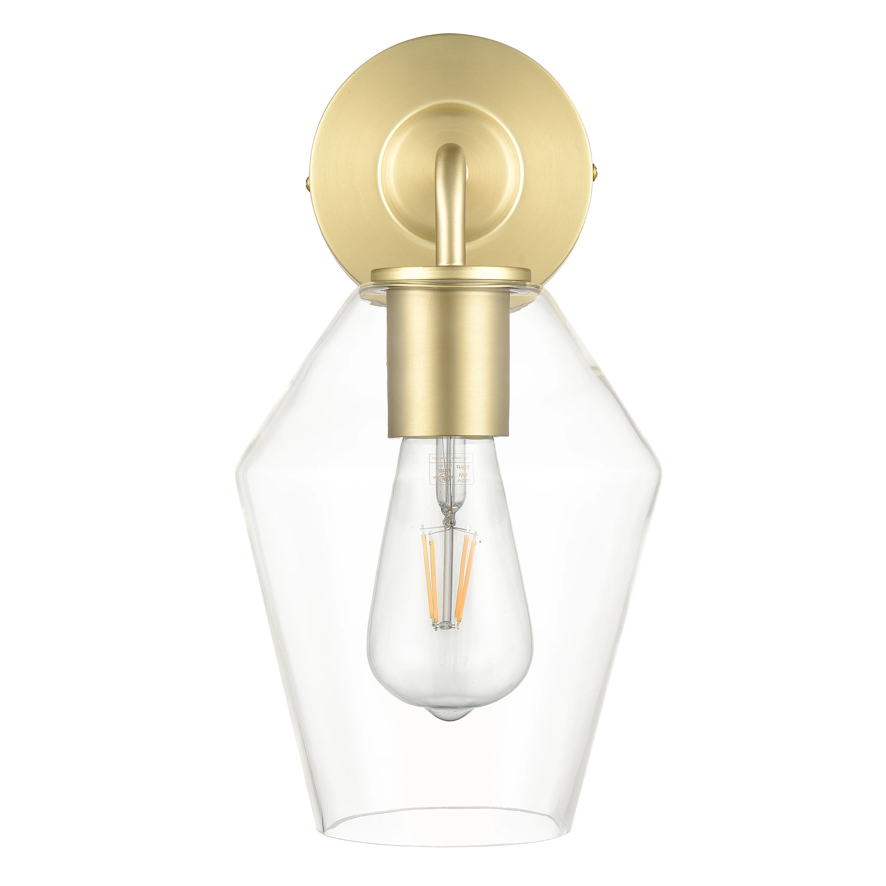 Clare Wall Sconce | Brushed Brass/Clear - Image 10