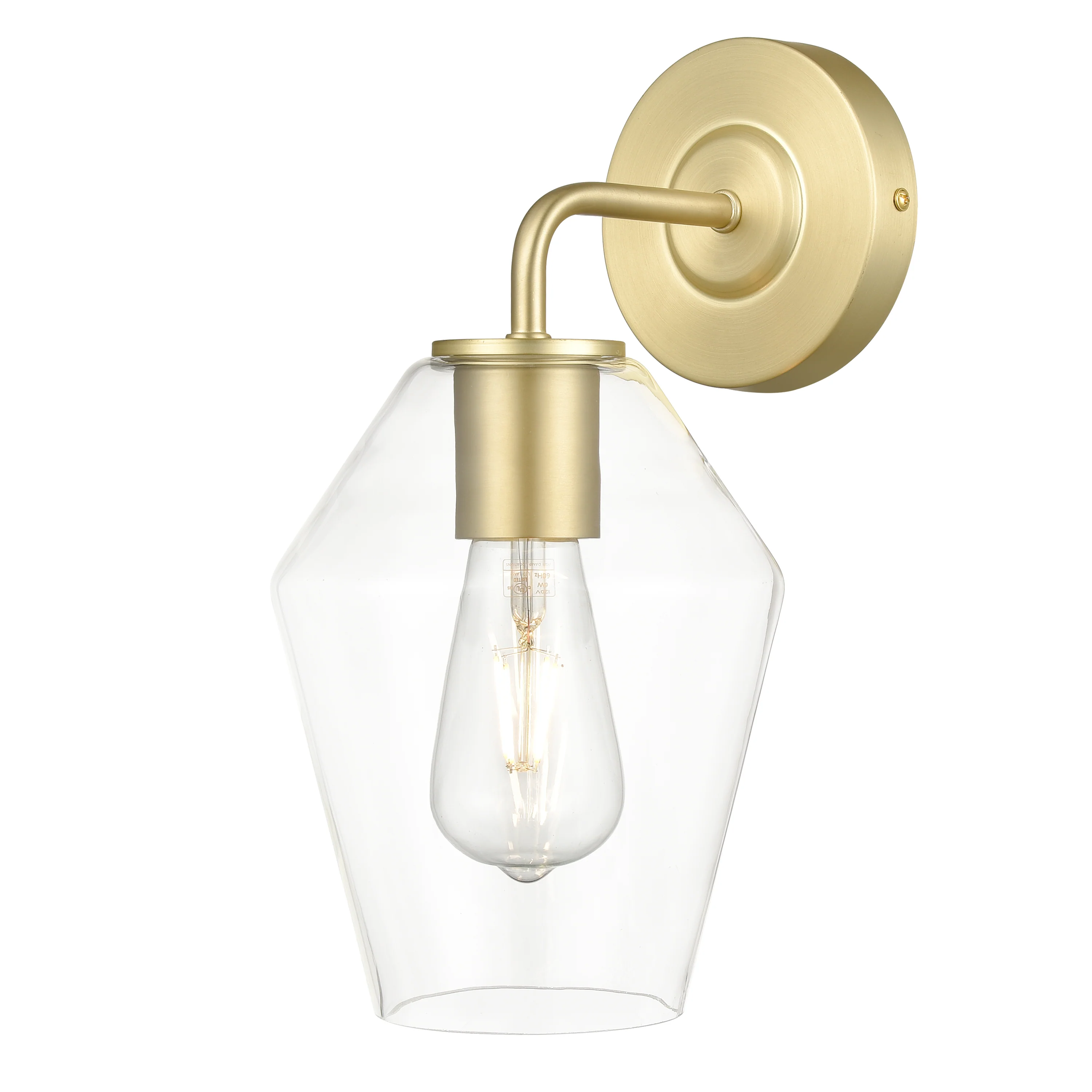 Clare Wall Sconce | Brushed Brass/Clear - Image 11