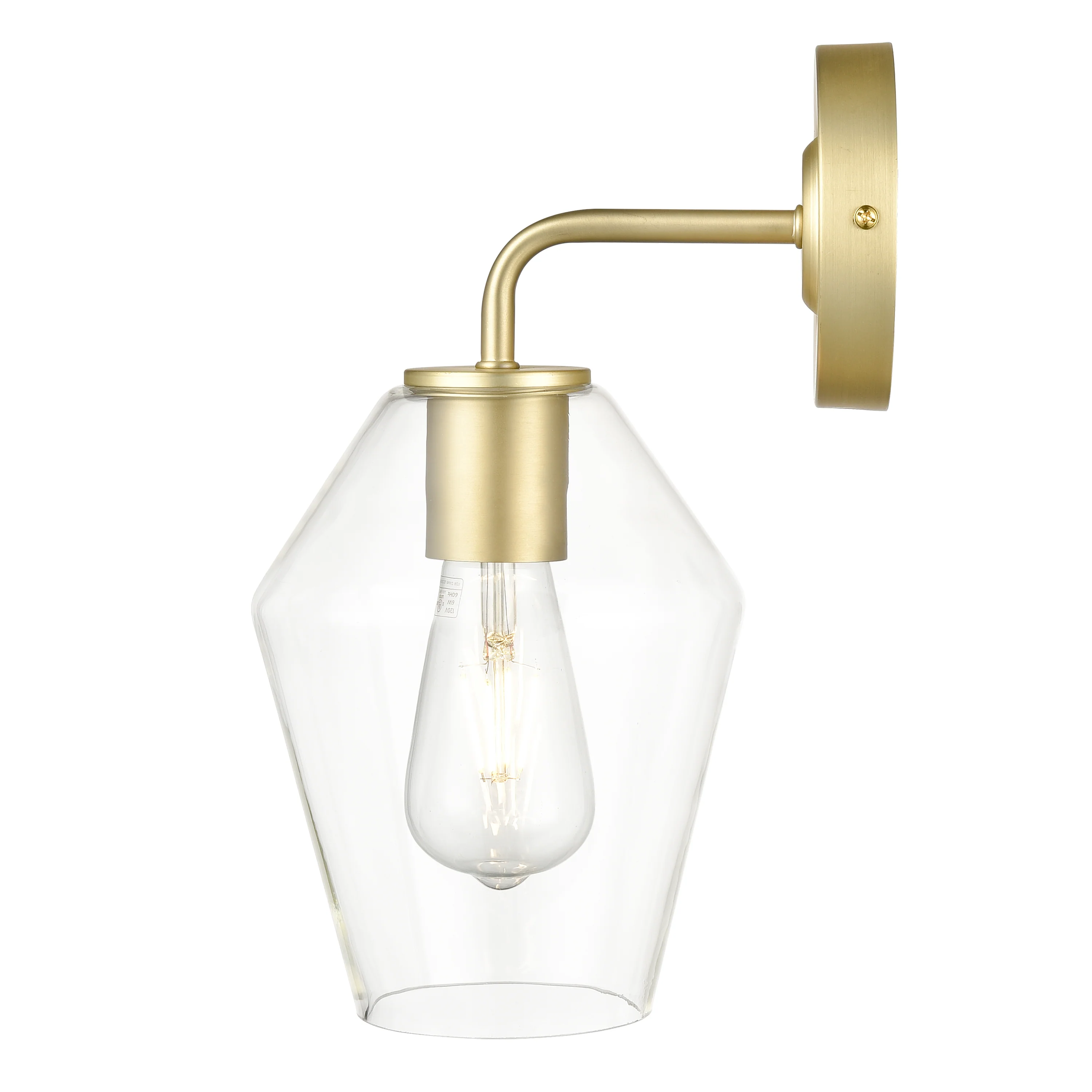 Clare Wall Sconce | Brushed Brass/Clear - Image 12