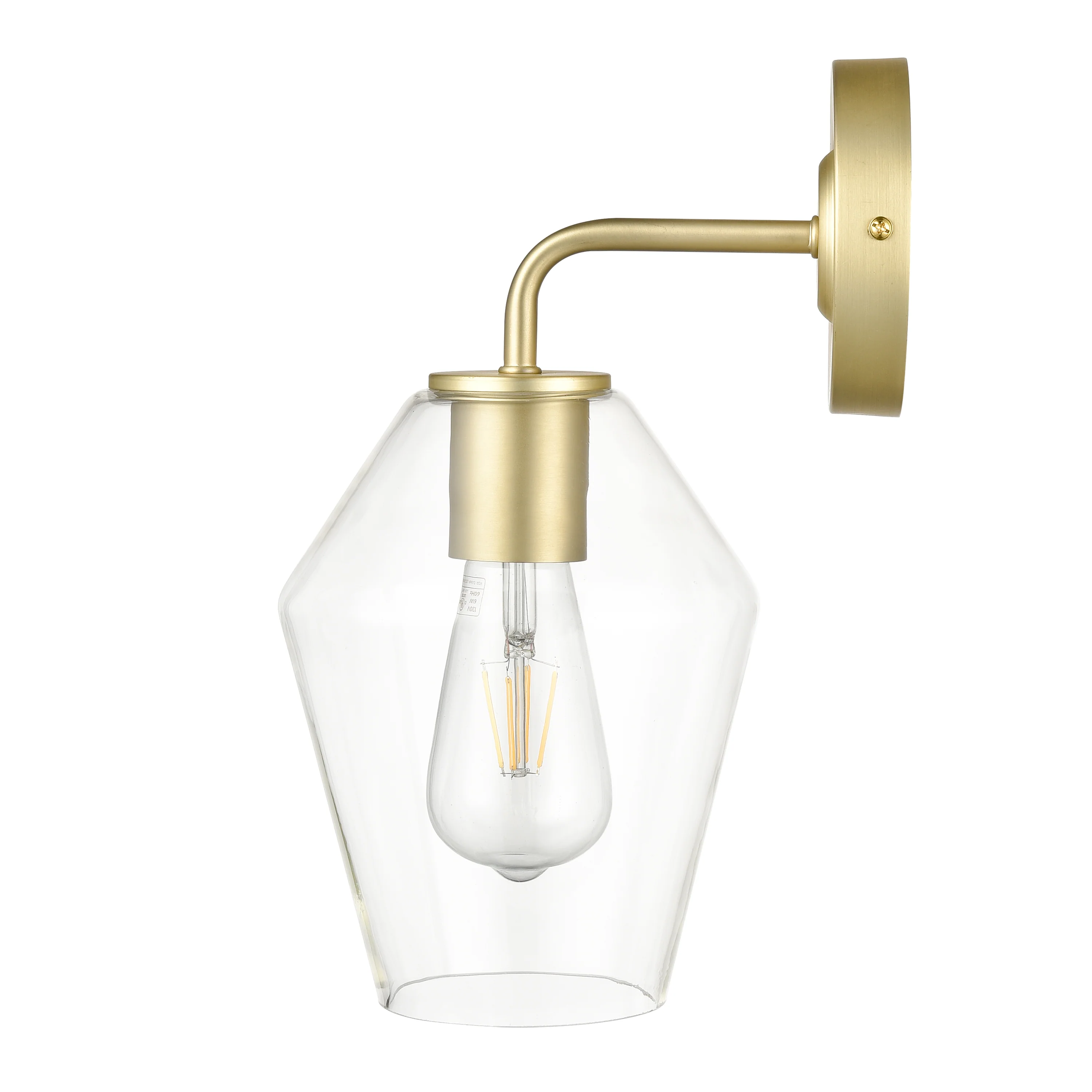 Clare Wall Sconce | Brushed Brass/Clear - Image 13
