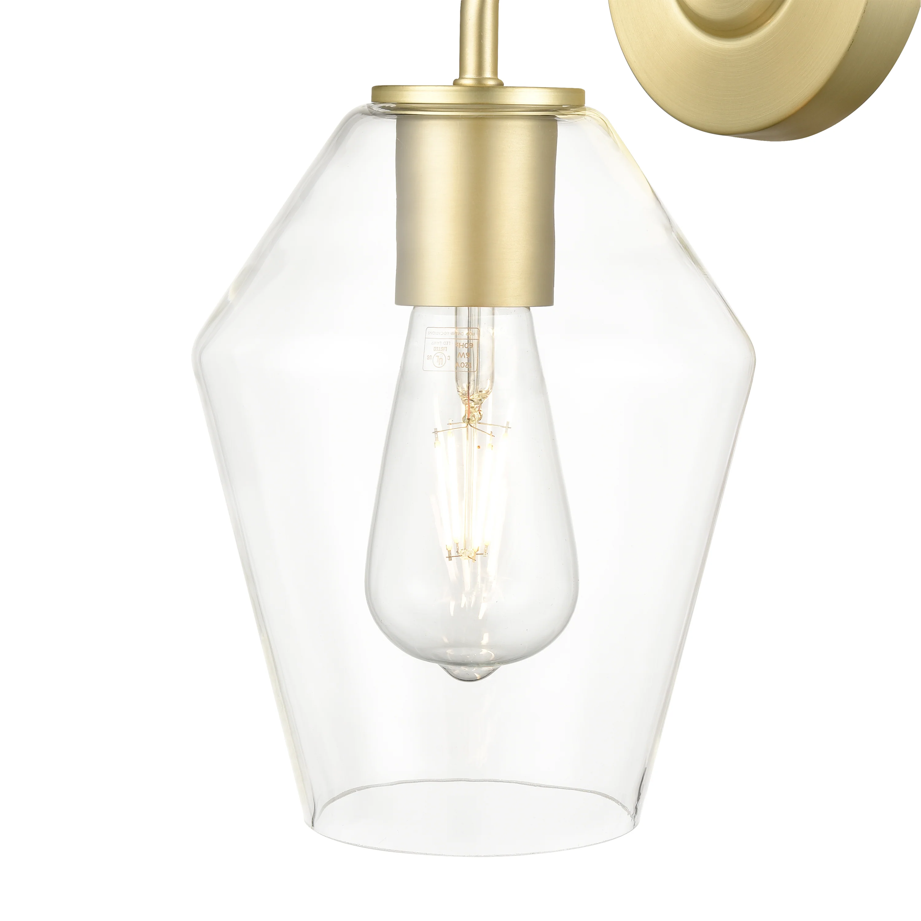 Clare Wall Sconce | Brushed Brass/Clear - Image 14