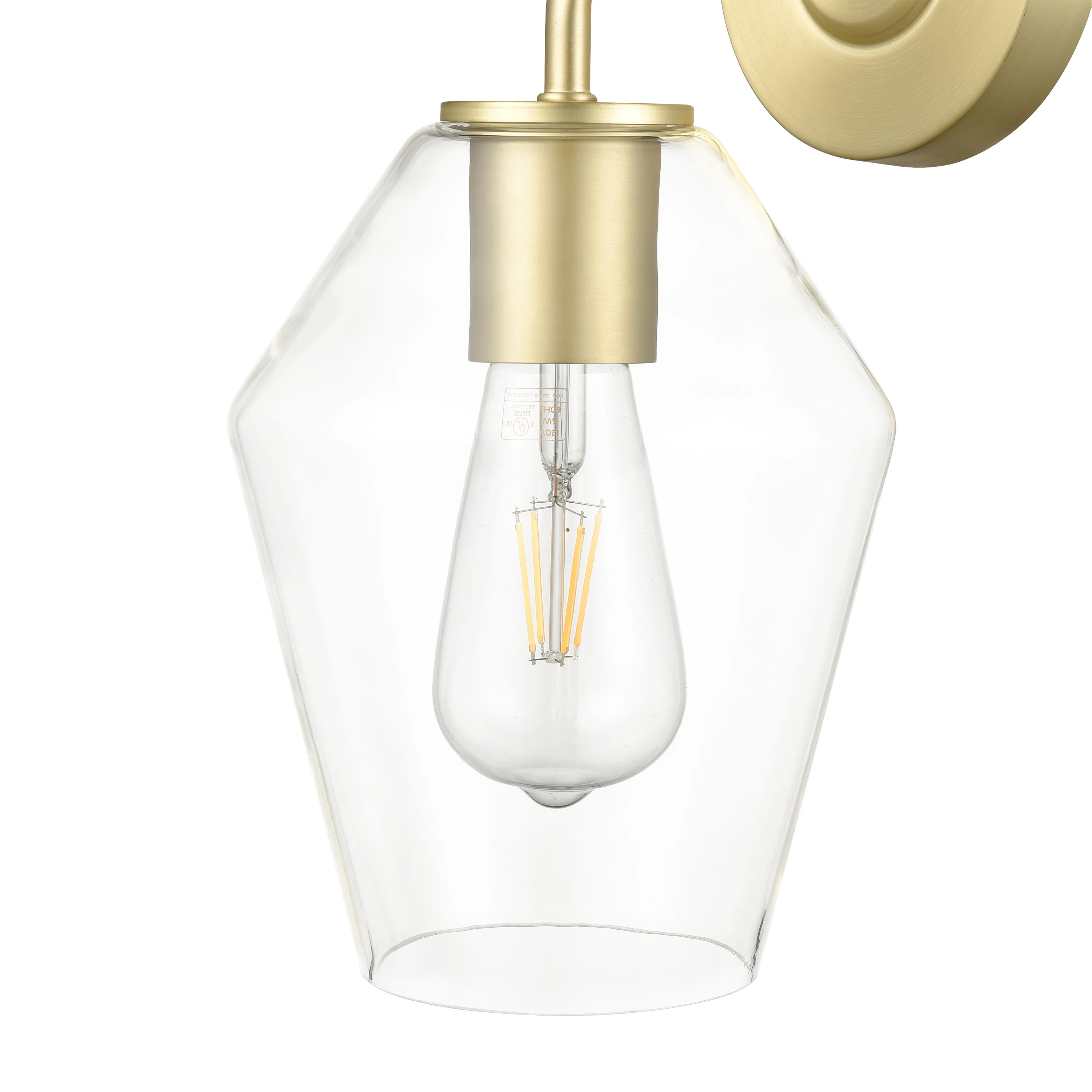 Clare Wall Sconce | Brushed Brass/Clear - Image 15