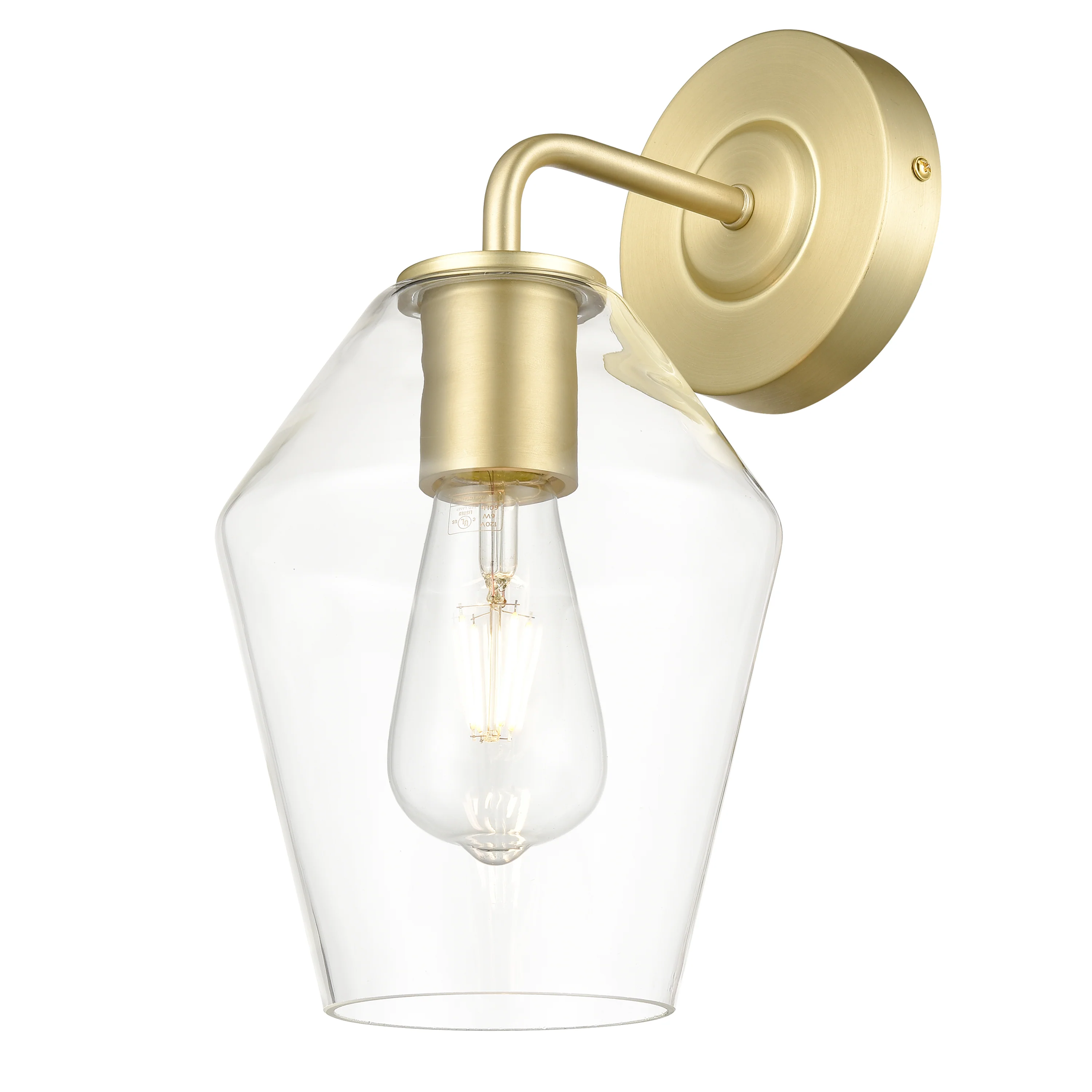 Clare Wall Sconce | Brushed Brass/Clear - Image 7