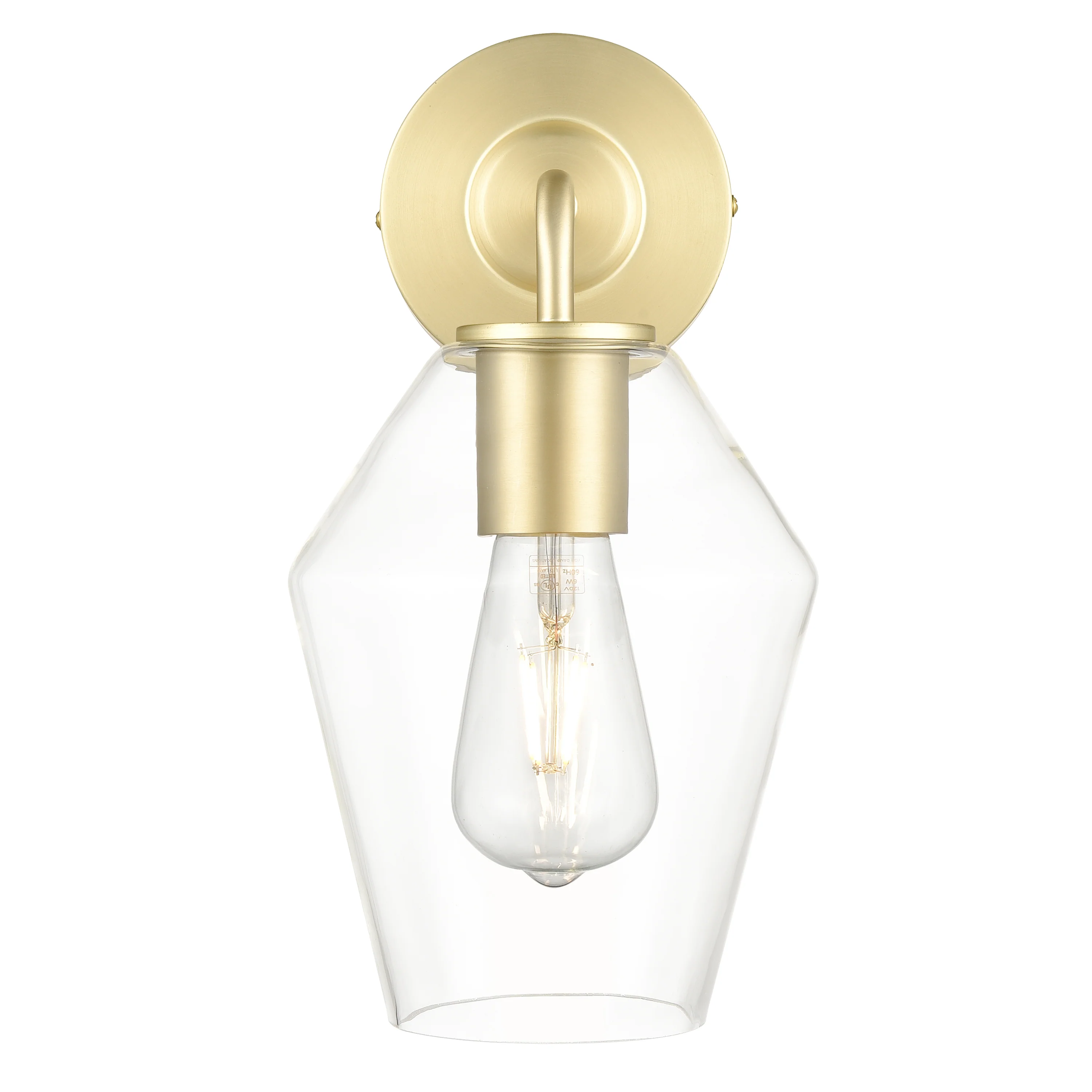 Clare Wall Sconce | Brushed Brass/Clear - Image 9