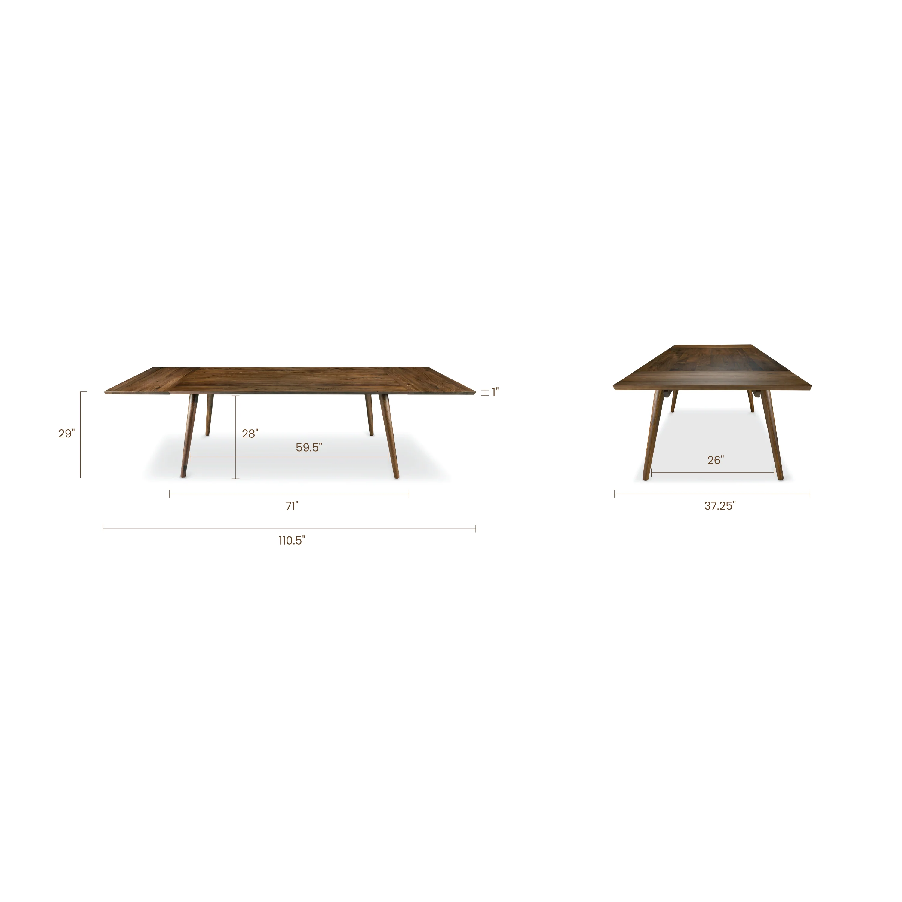 Cleo Extension Dining Table (71"-110") | Walnut - Image 21