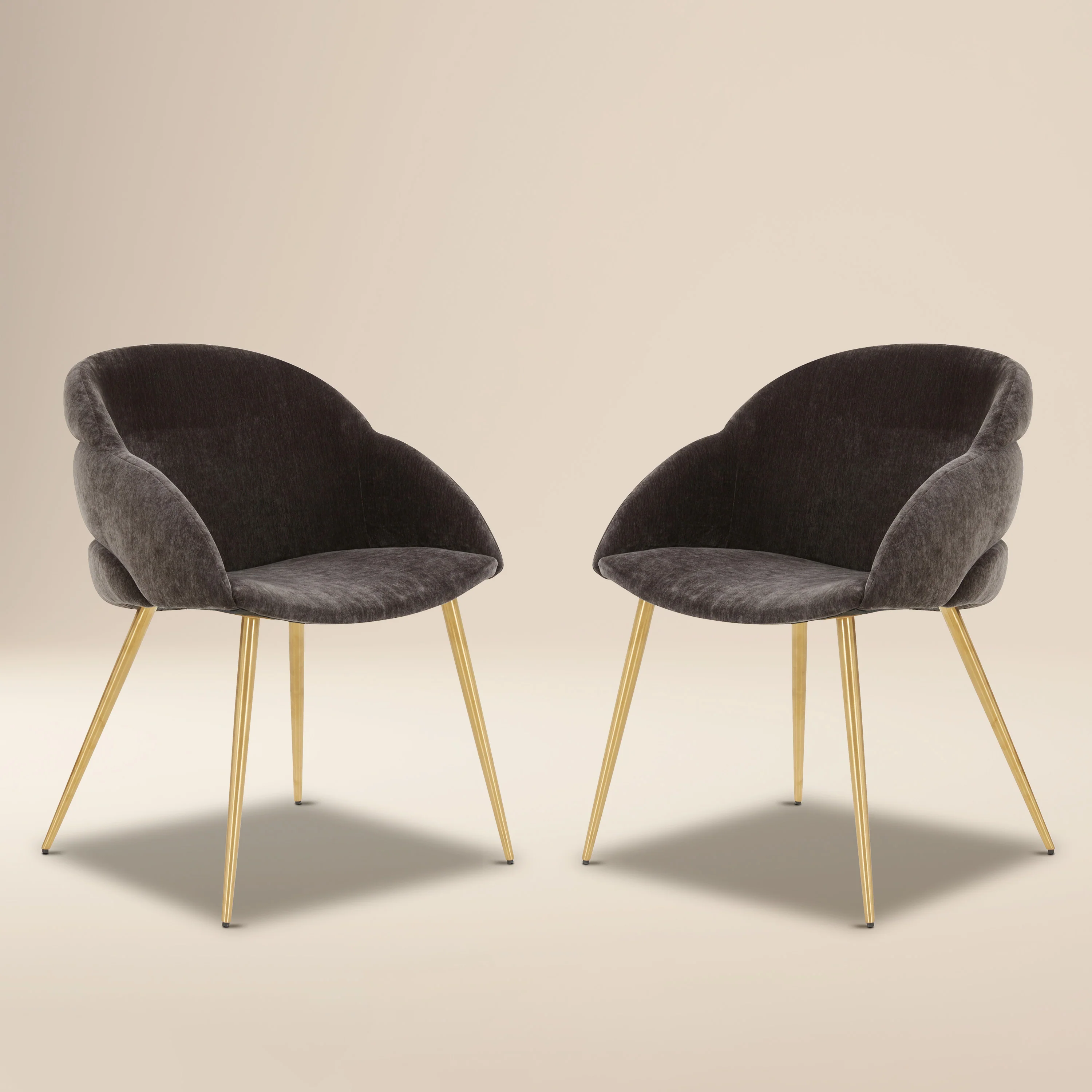 Como Fabric Dining Chair | Java Brown | Set of 2