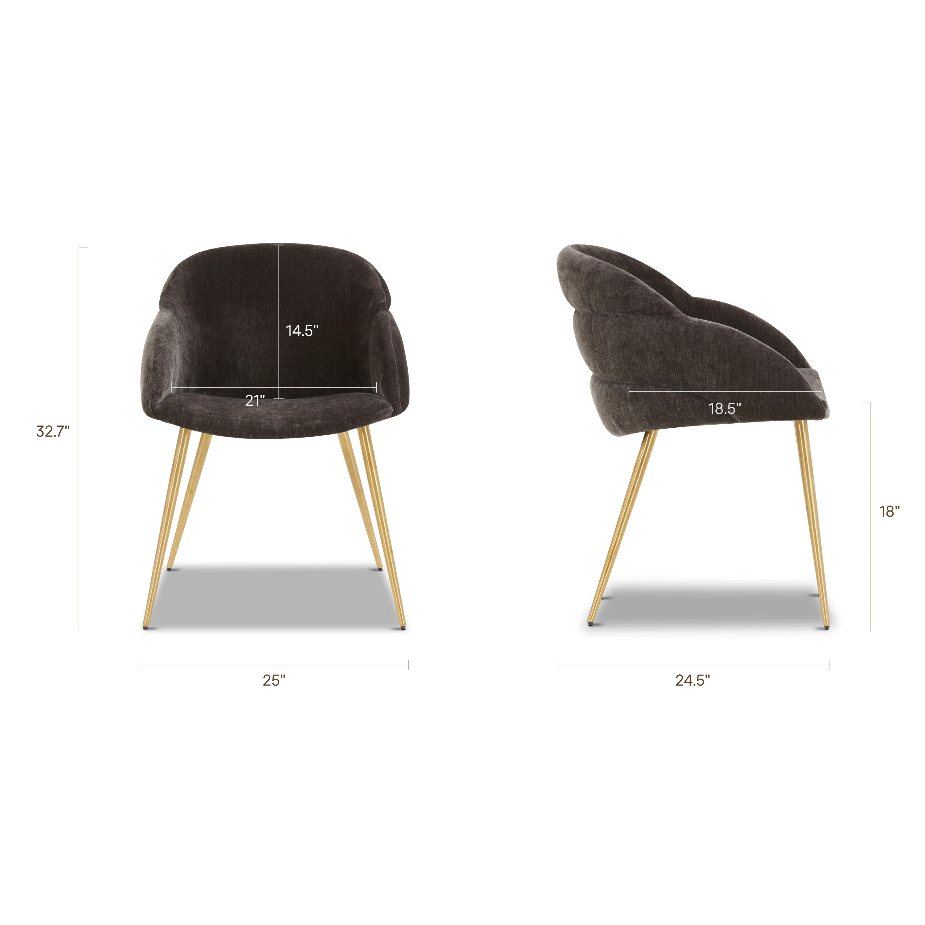 Como Fabric Dining Chair | Java Brown | Set of 2 - Image 11