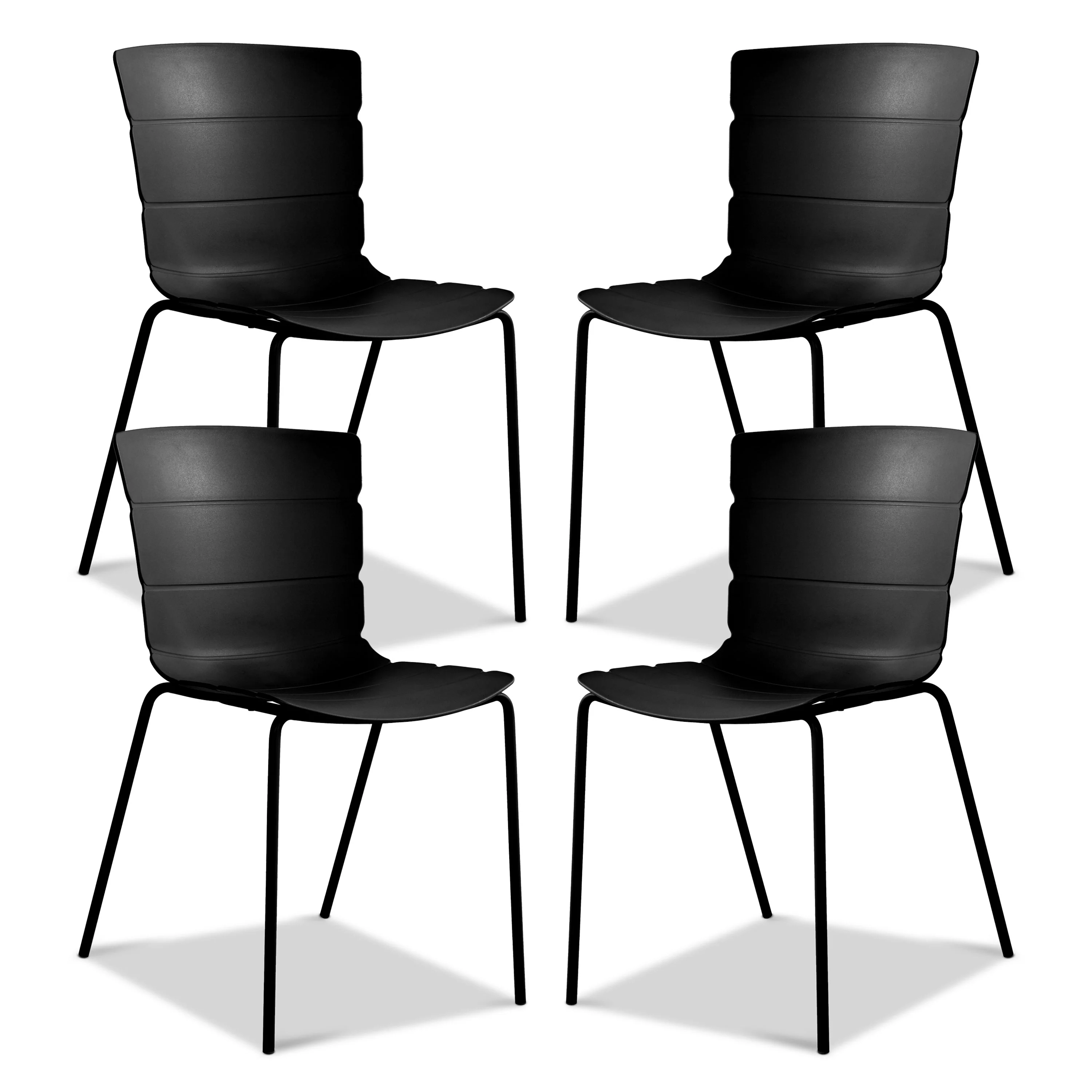 Corfu Dining Chair | Black | Set of 4 - Image 2