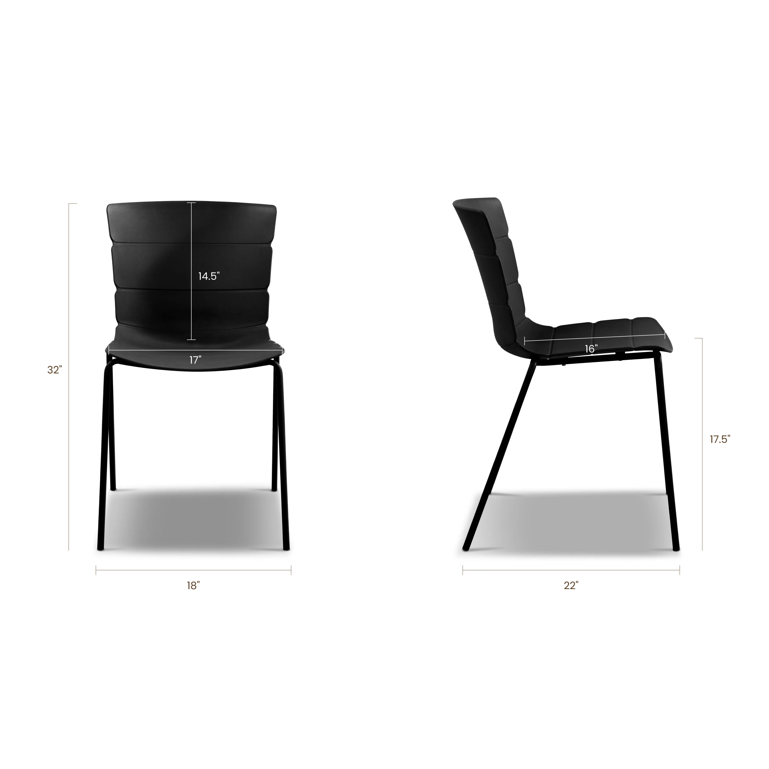 Corfu Dining Chair | Black | Set of 4 - Image 9