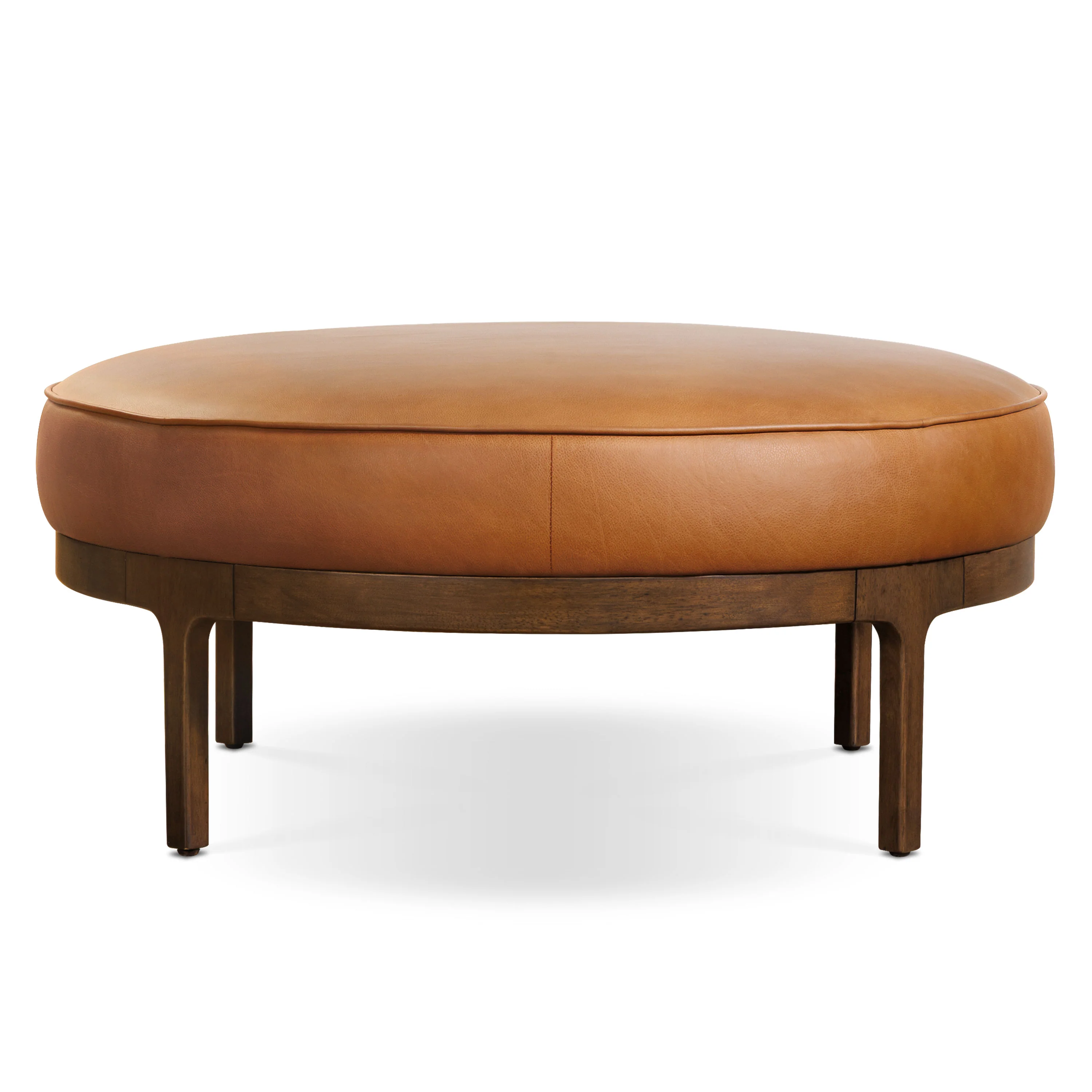 Cosmo Leather Ottoman (39") | Saddle Tan - Image 3