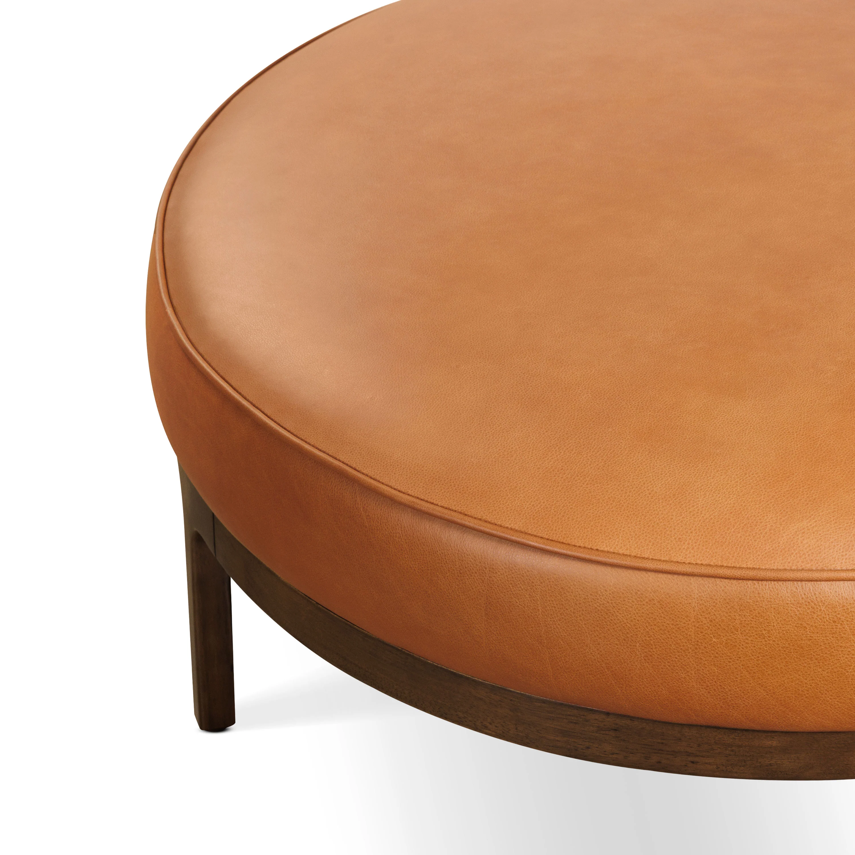 Cosmo Leather Ottoman (39") | Saddle Tan - Image 6