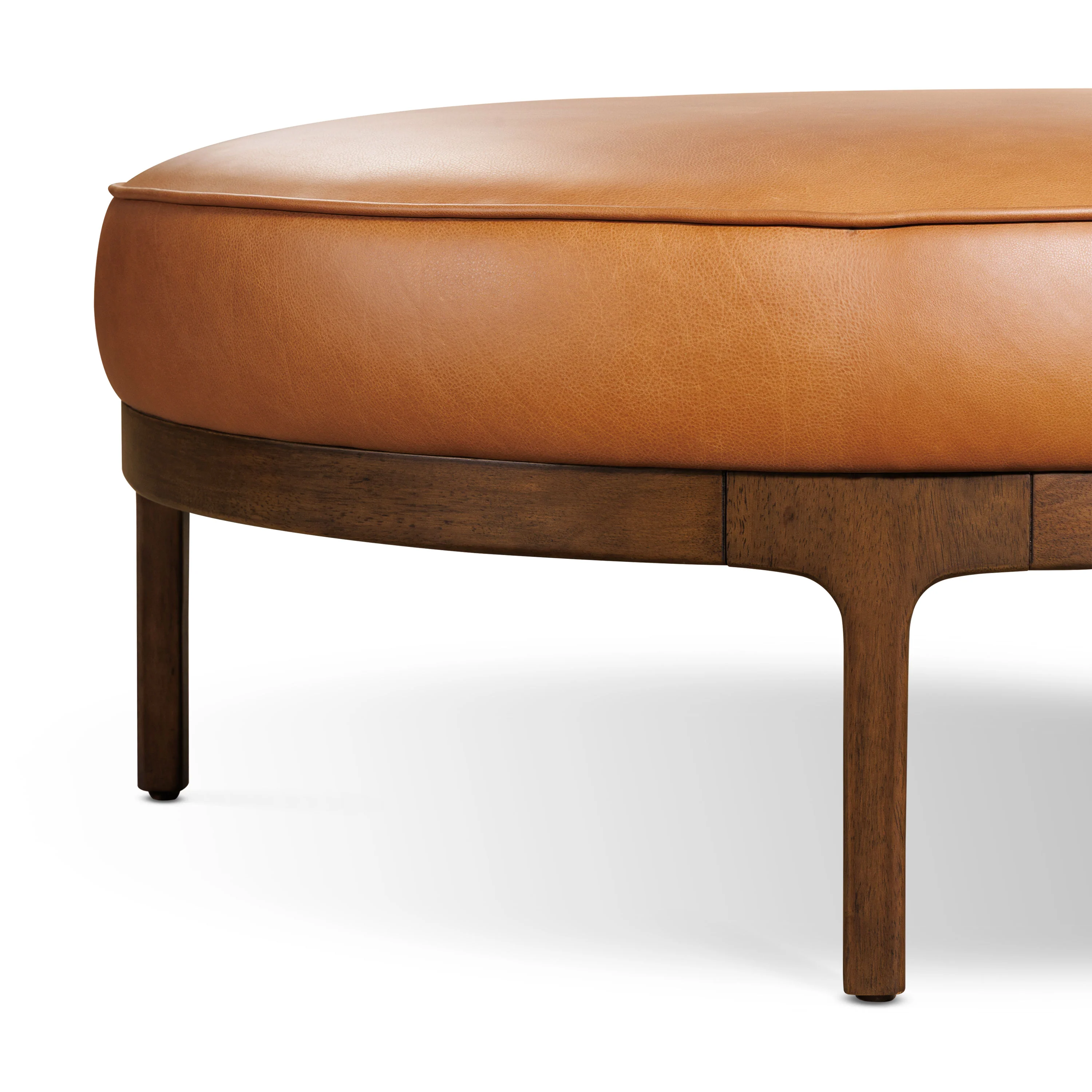 Cosmo Leather Ottoman (39") | Saddle Tan - Image 7