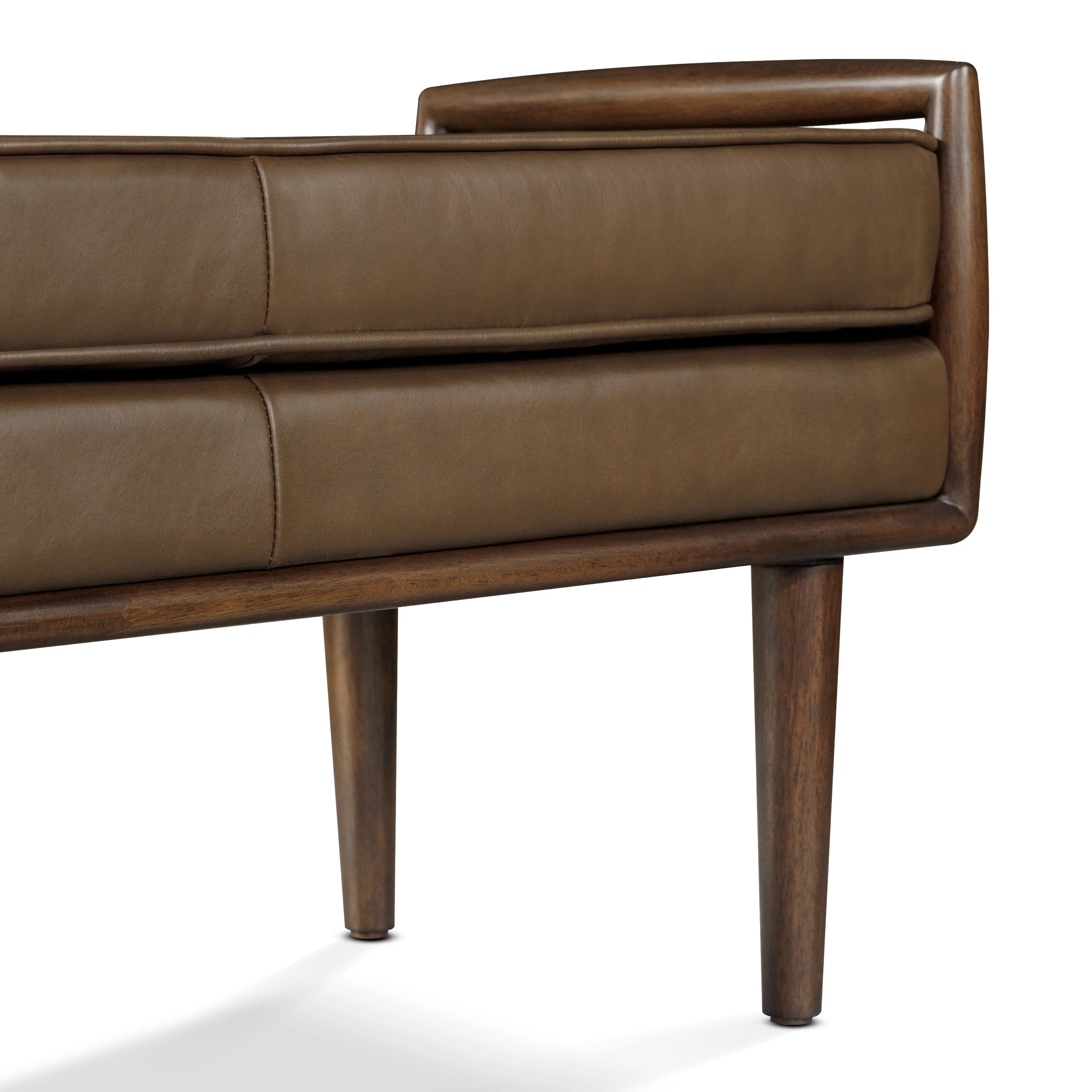 Cura 53.5" Leather Bench | Cocoa Brown - Image 10