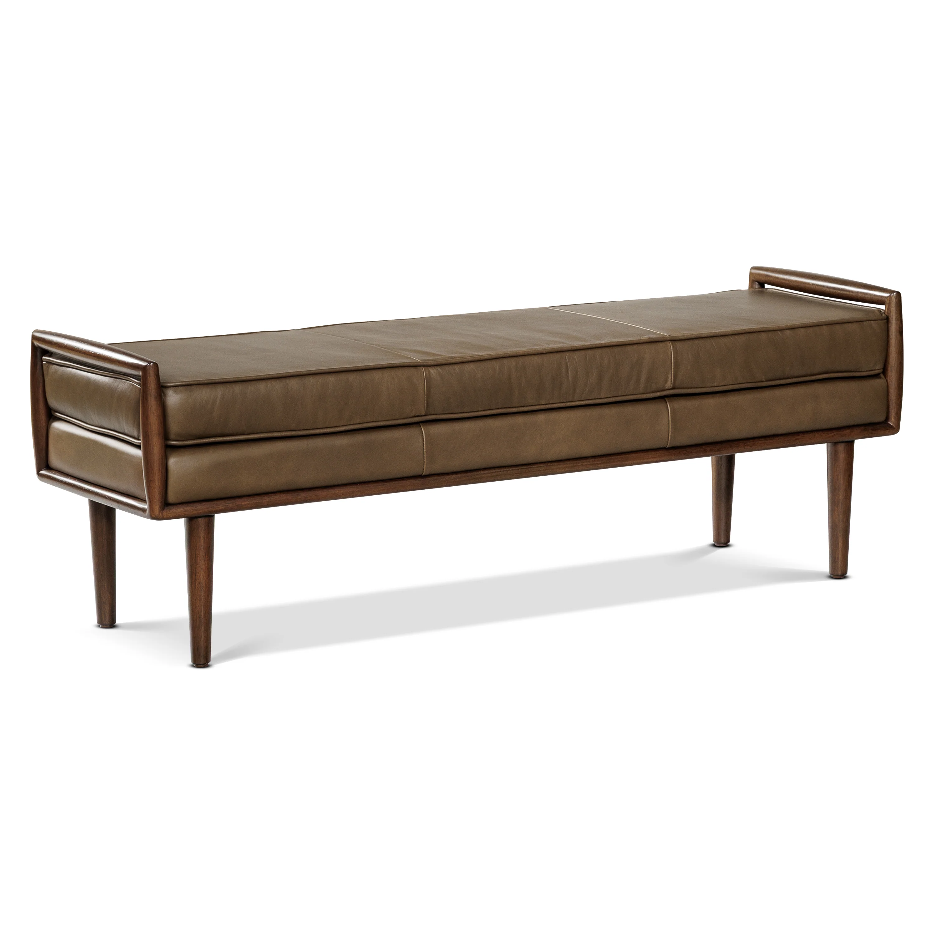 Cura 53.5" Leather Bench | Cocoa Brown - Image 3