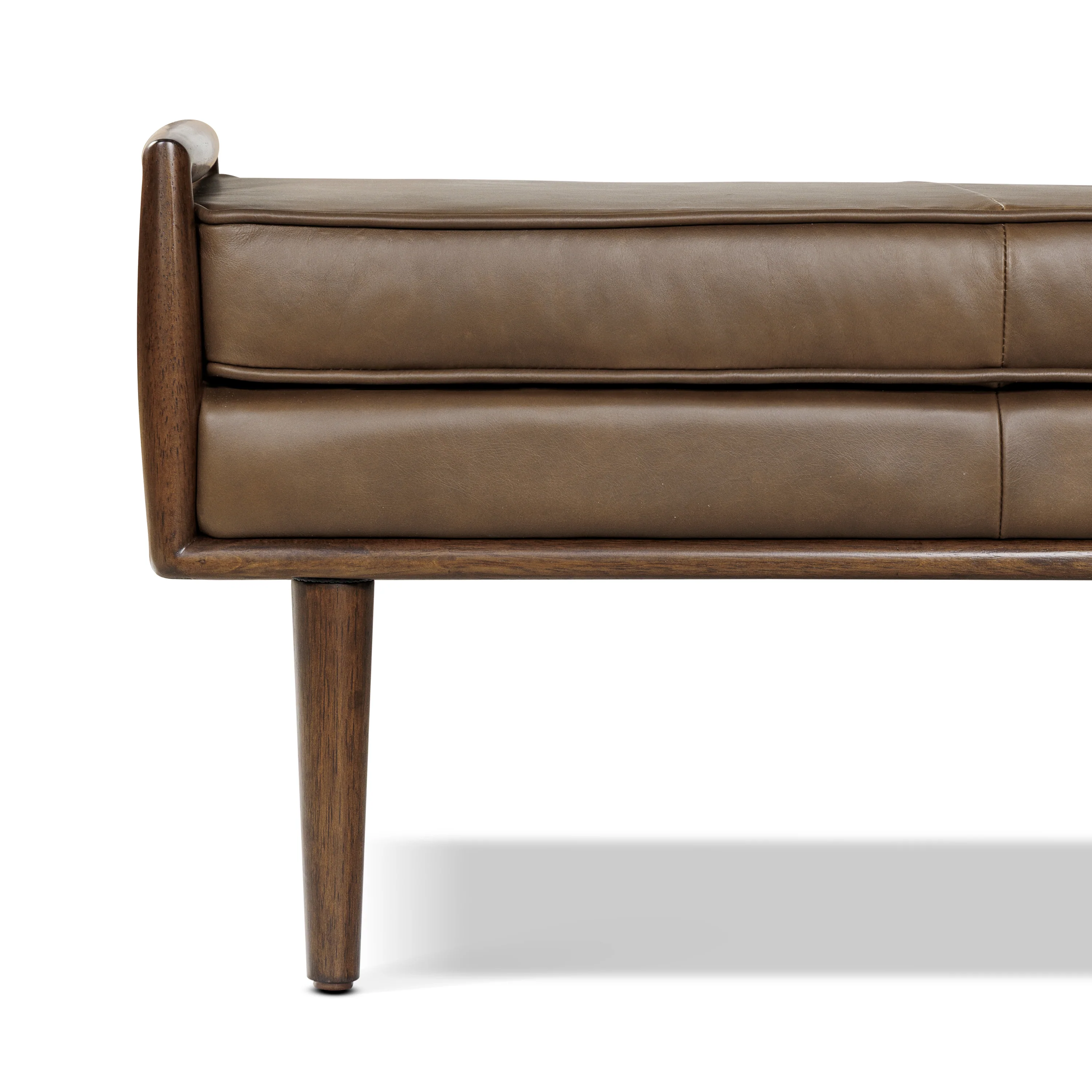 Cura 53.5" Leather Bench | Cocoa Brown - Image 6