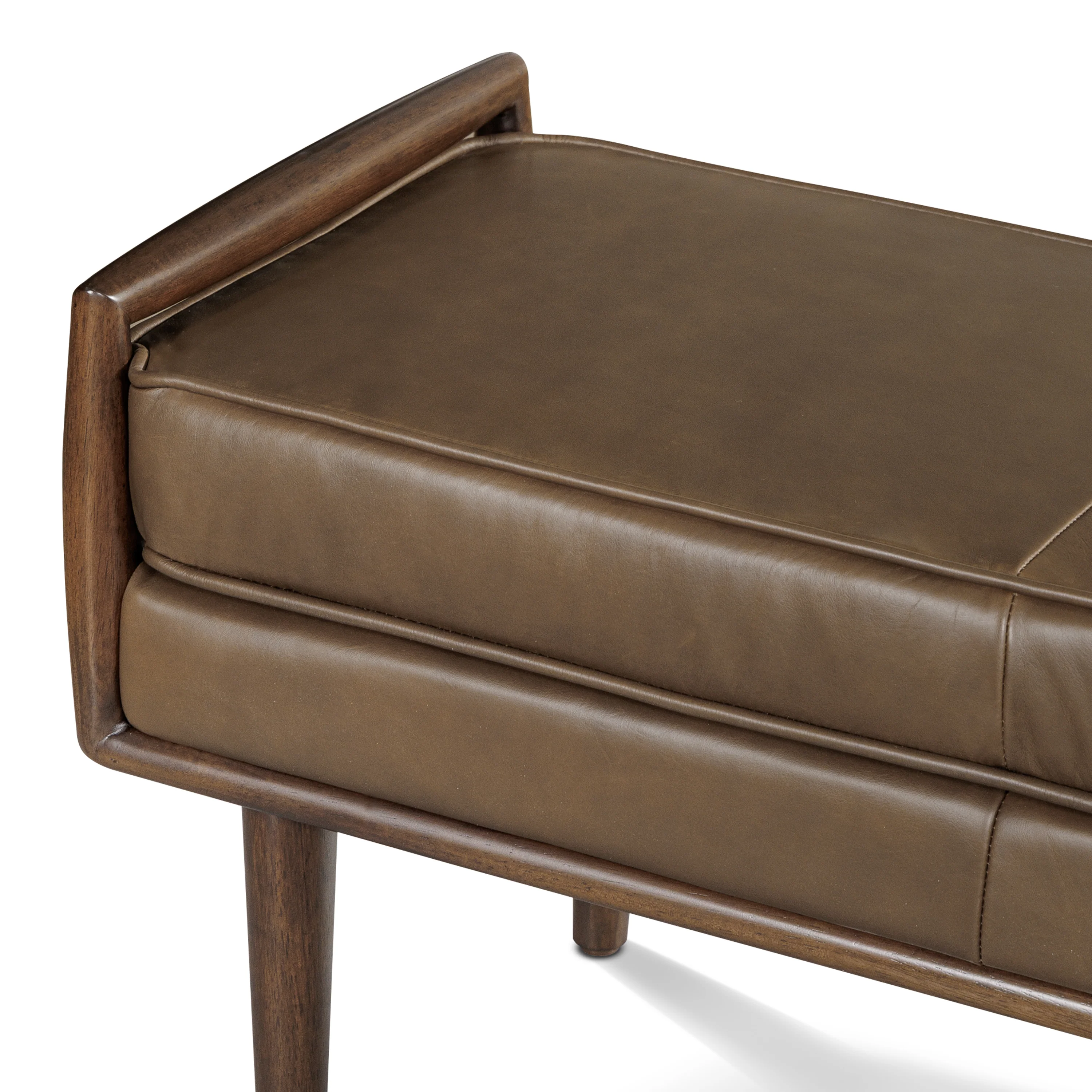 Cura 53.5" Leather Bench | Cocoa Brown - Image 7