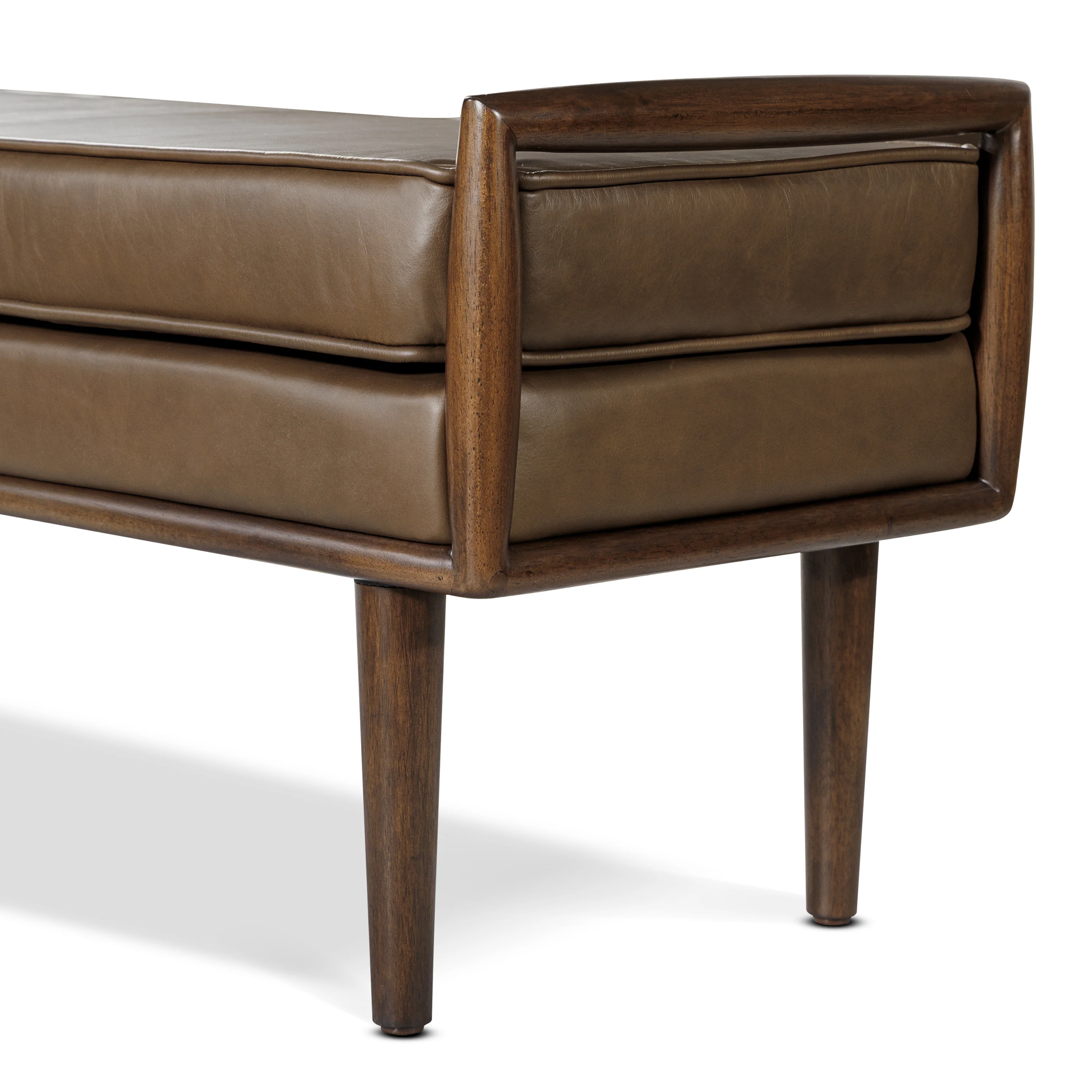 Cura 53.5" Leather Bench | Cocoa Brown - Image 9