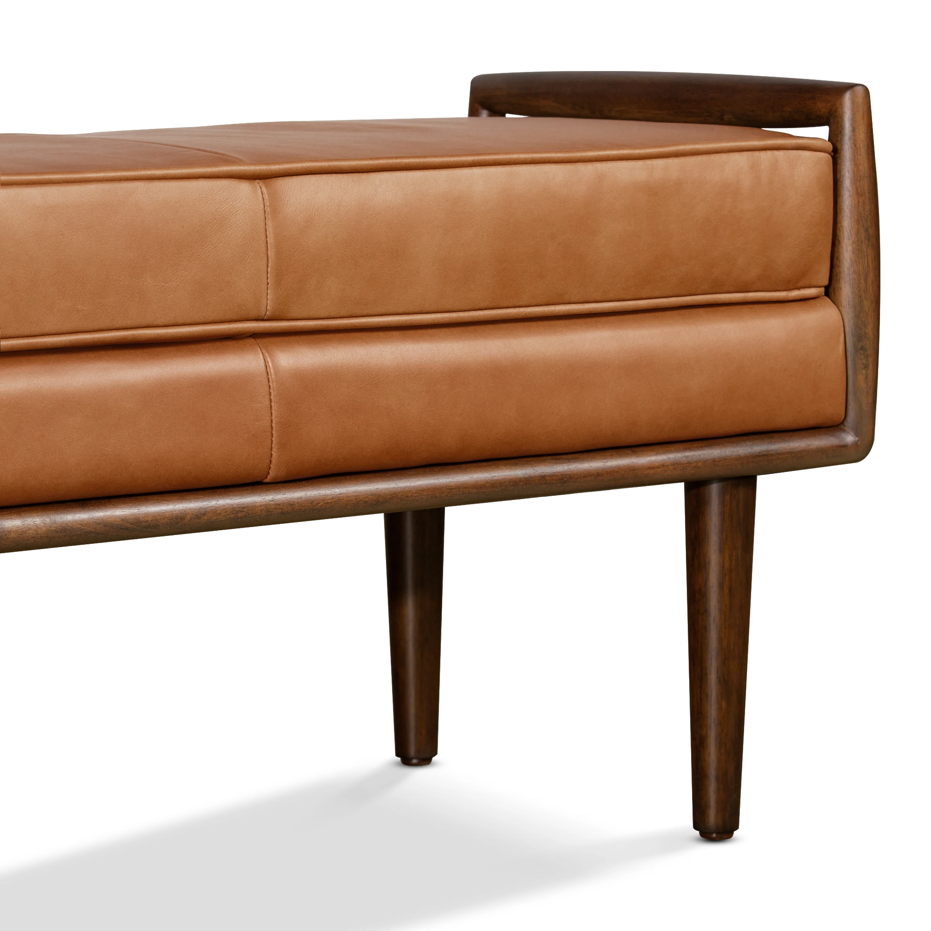 Cura 53.5" Leather Bench | Cognac Tan - Image 10