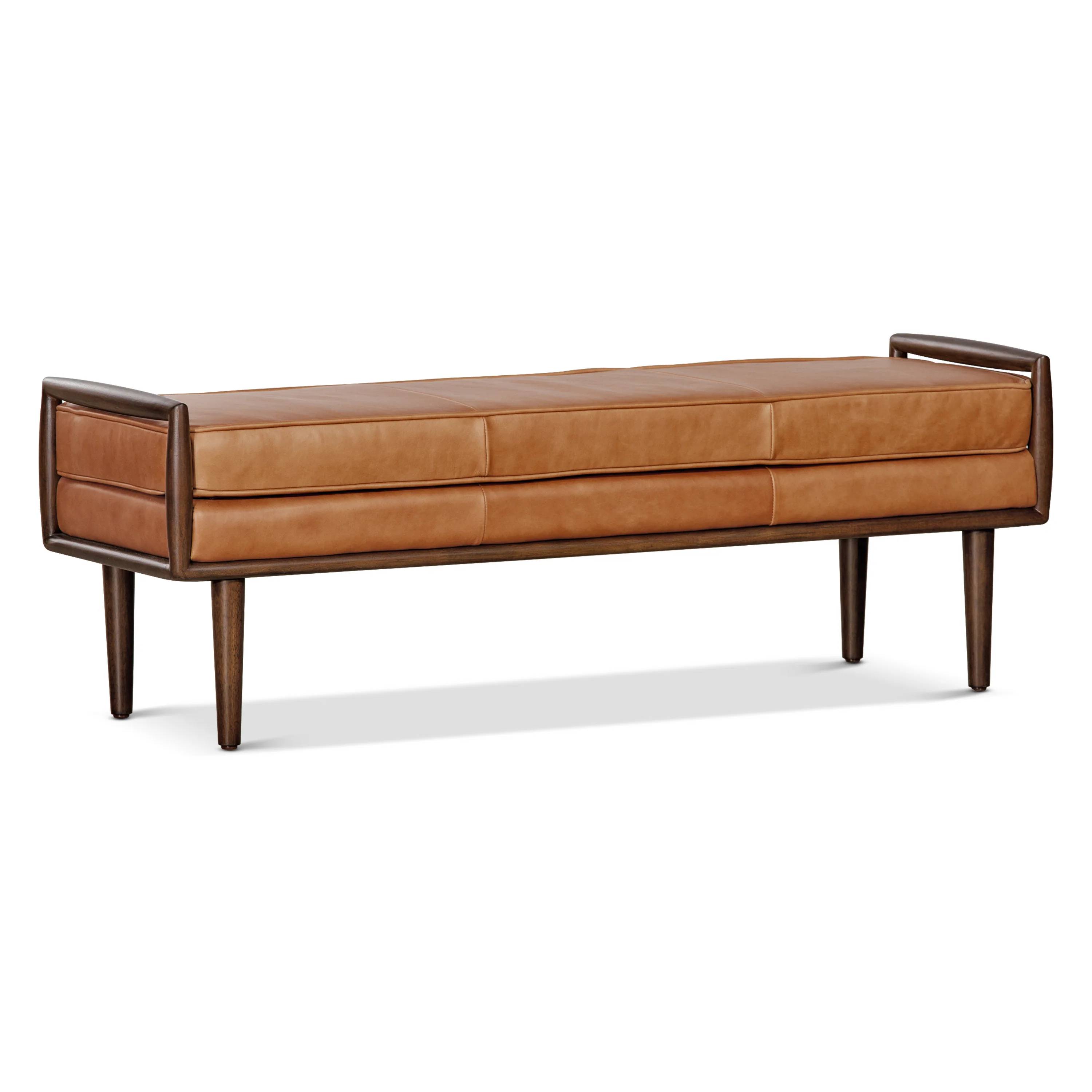 Cura 53.5" Leather Bench | Cognac Tan - Image 4