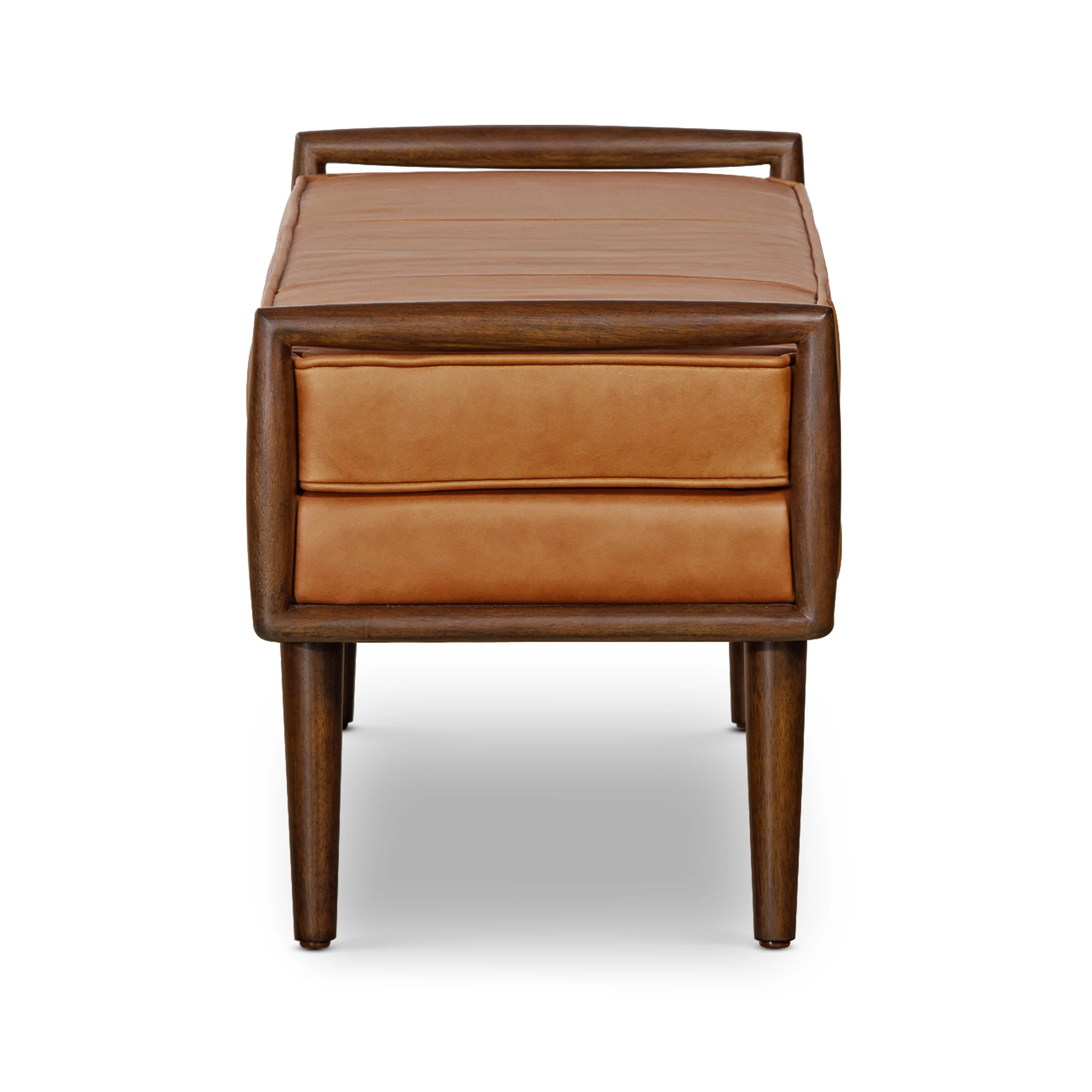 Cura 53.5" Leather Bench | Cognac Tan - Image 5