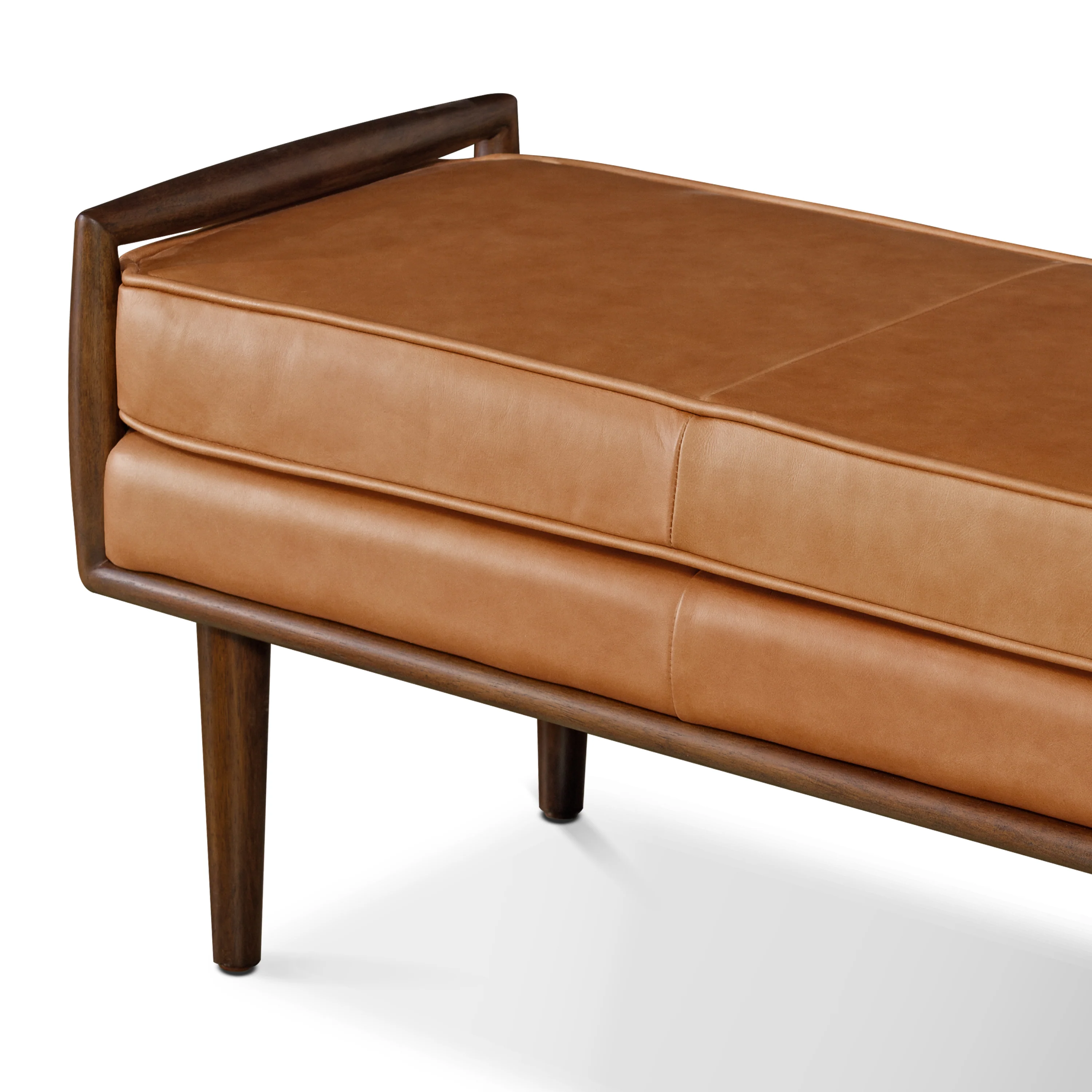 Cura 53.5" Leather Bench | Cognac Tan - Image 7