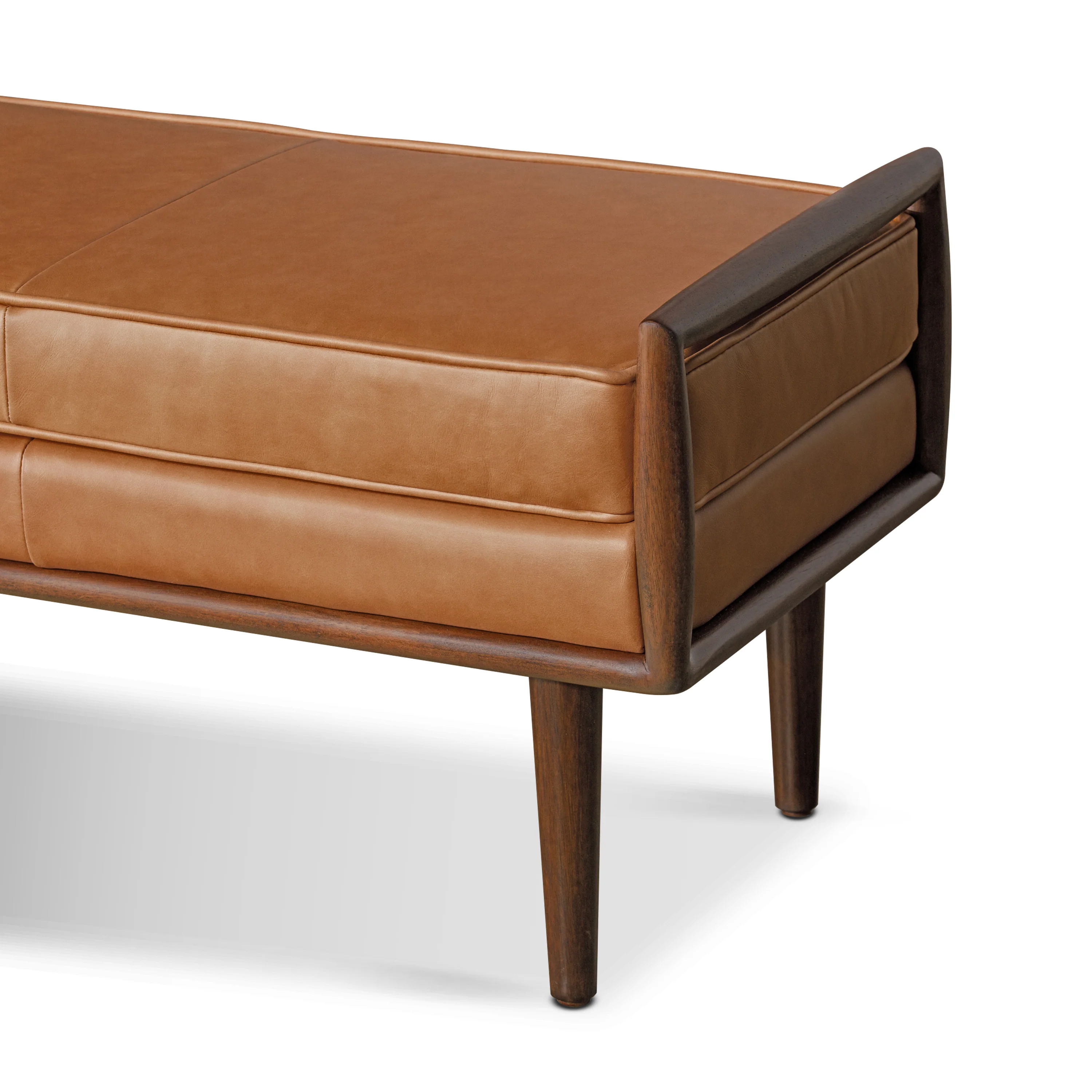 Cura 53.5" Leather Bench | Cognac Tan - Image 9