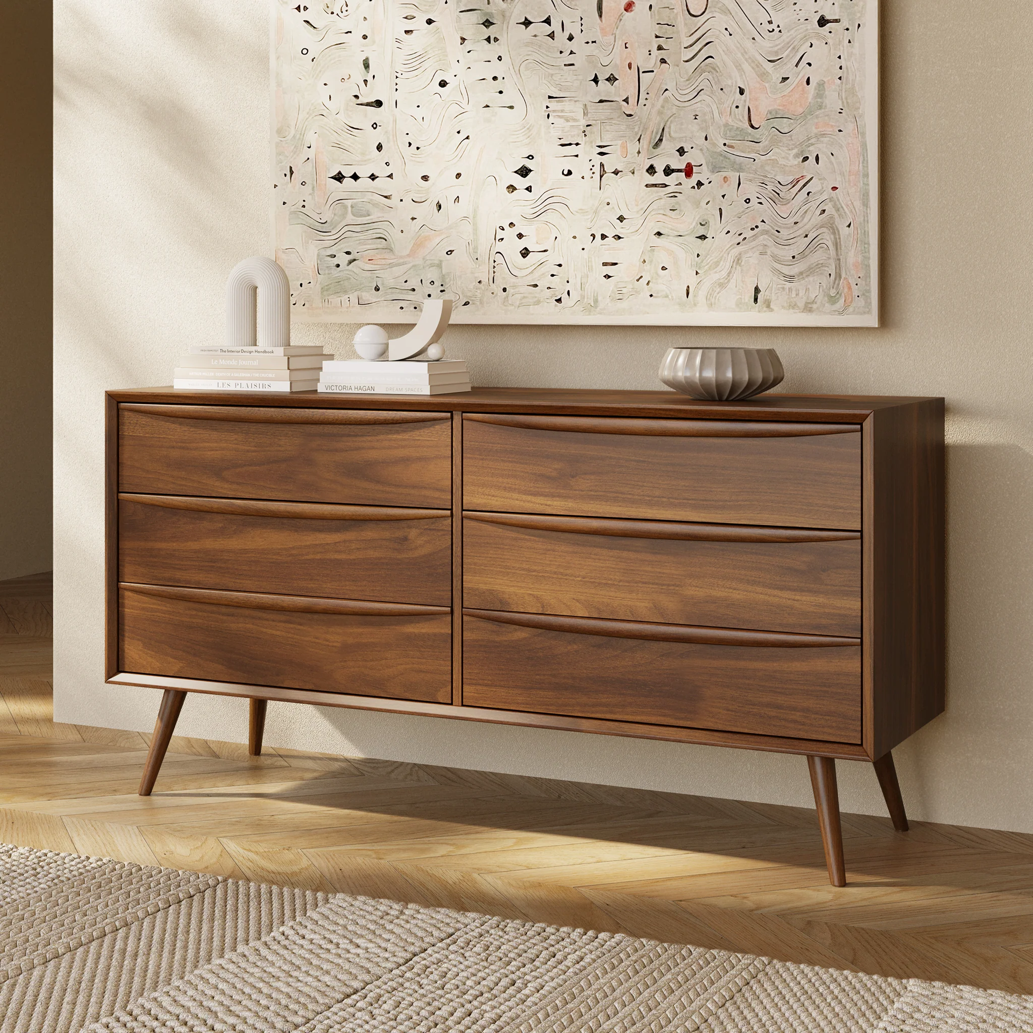 Cura 6 Drawer Dresser | Walnut - Image 3