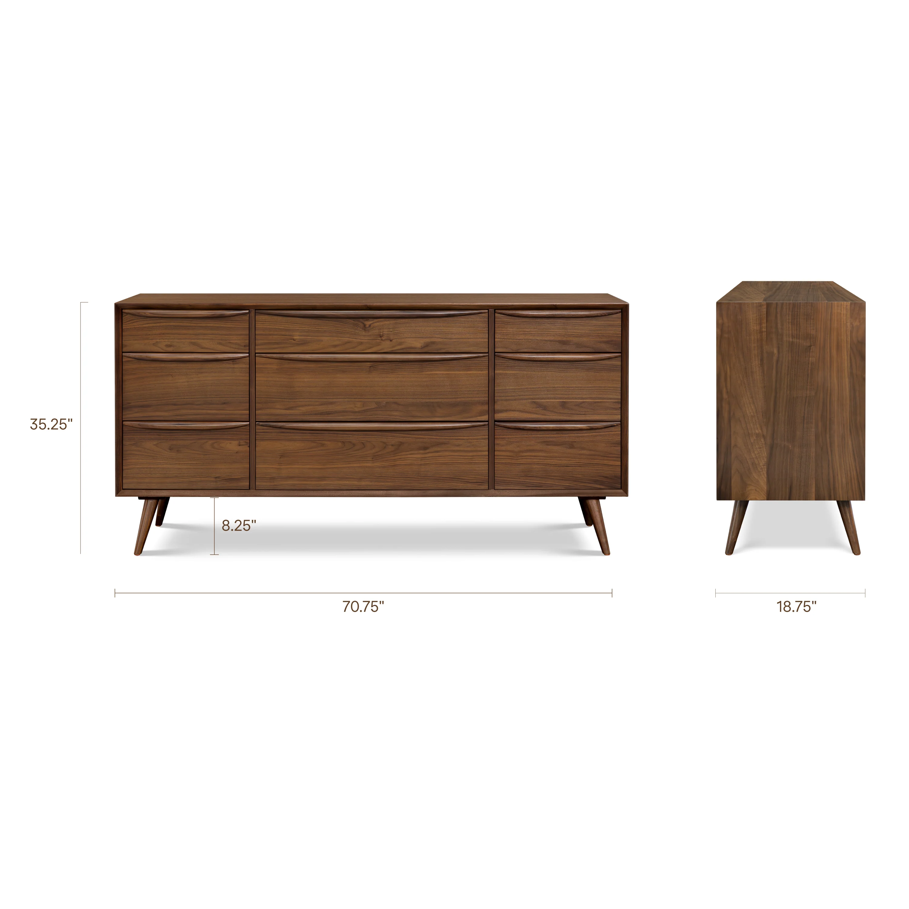 Cura 9 Drawer Dresser | Walnut - Image 14